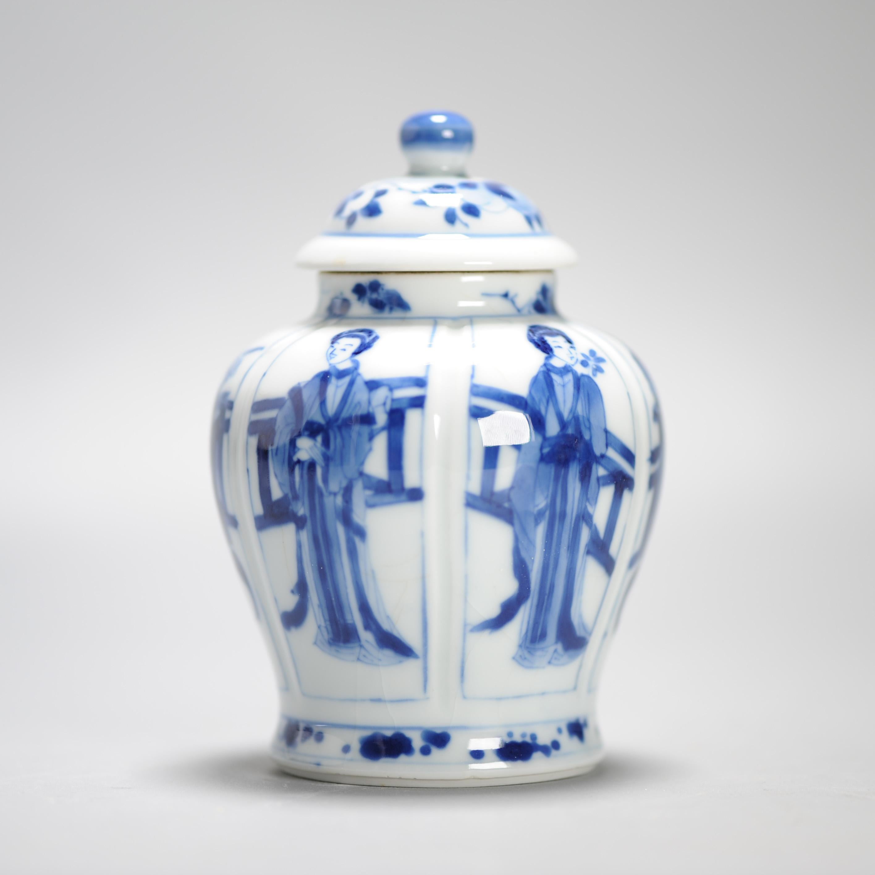 Ancienne jarre à moutarde en porcelaine chinoise de la période Kangxi, pour femmes élégantes CHina en vente 6
