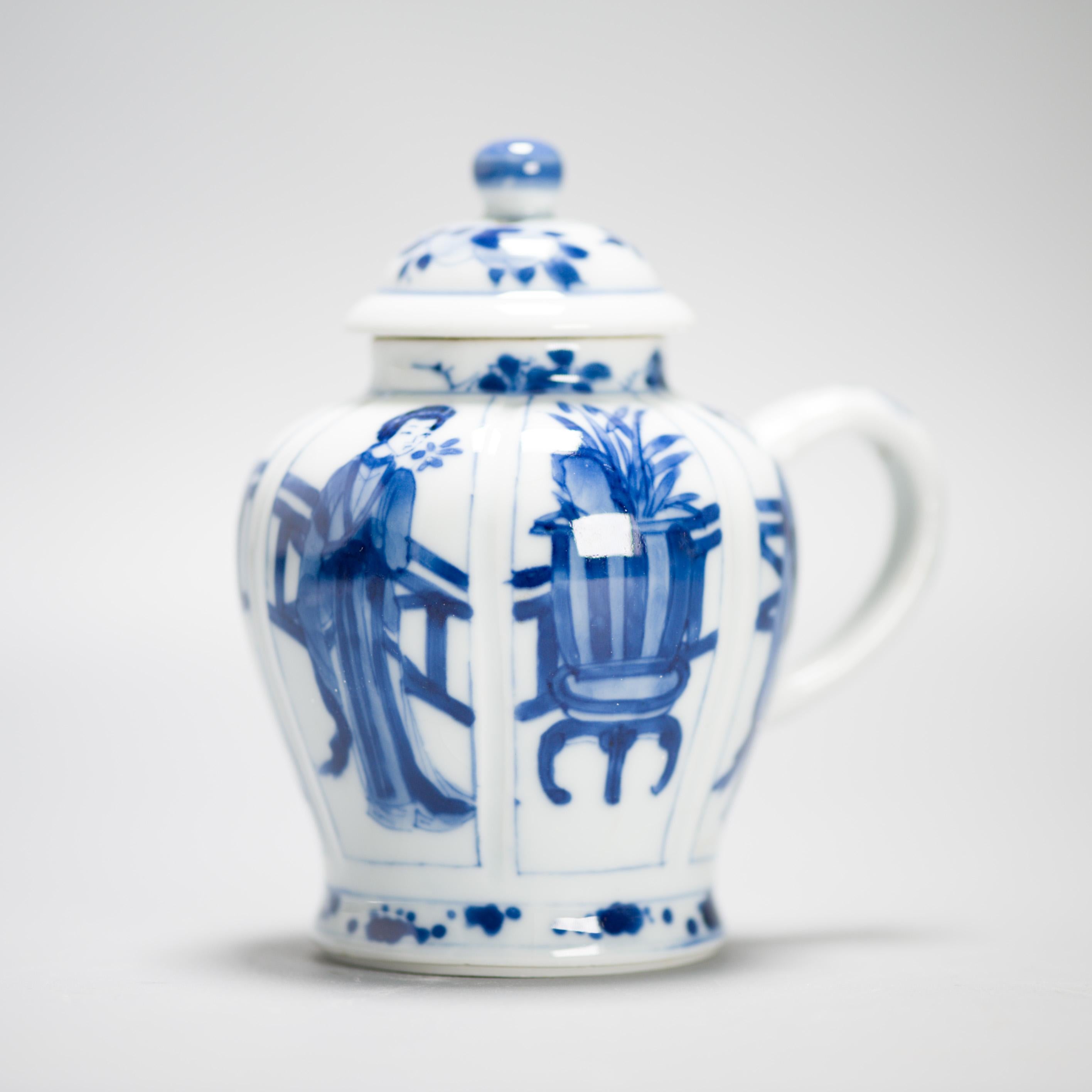 Ancienne jarre à moutarde en porcelaine chinoise de la période Kangxi, pour femmes élégantes CHina en vente 8