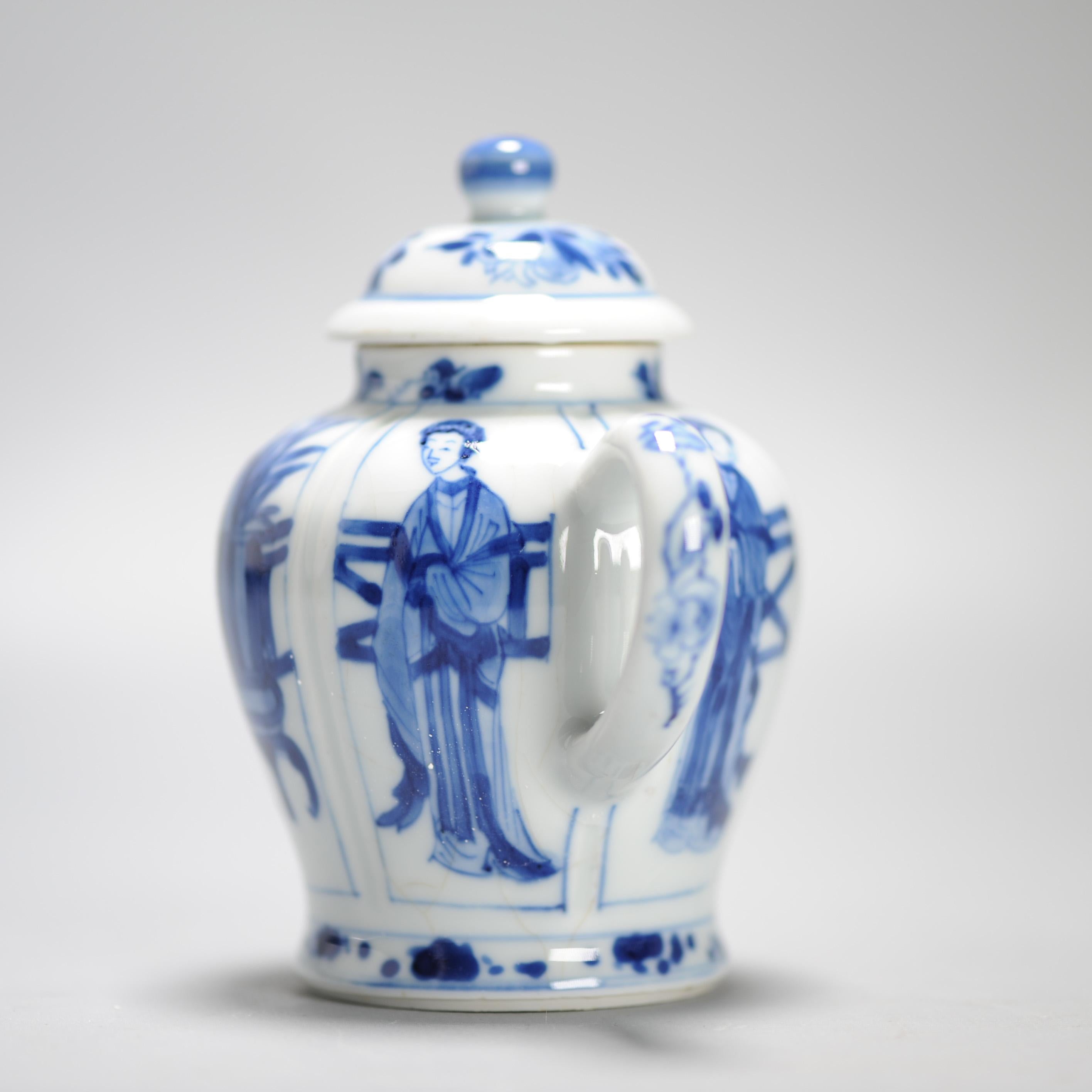 Ancienne jarre à moutarde en porcelaine chinoise de la période Kangxi, pour femmes élégantes CHina en vente 2