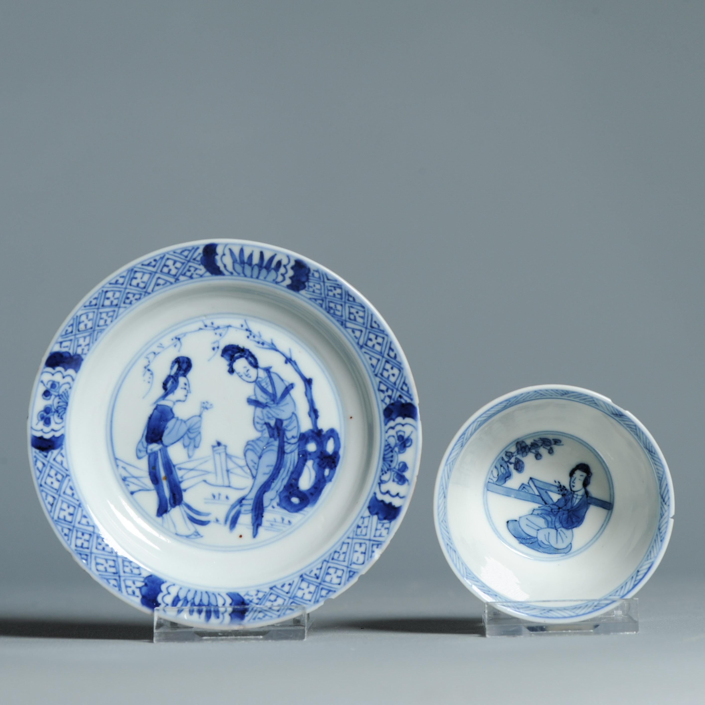 Service à thé ancien en porcelaine chinoise de la période Kangxi Elegant Ladies Lizas Zotje Marke en vente 3