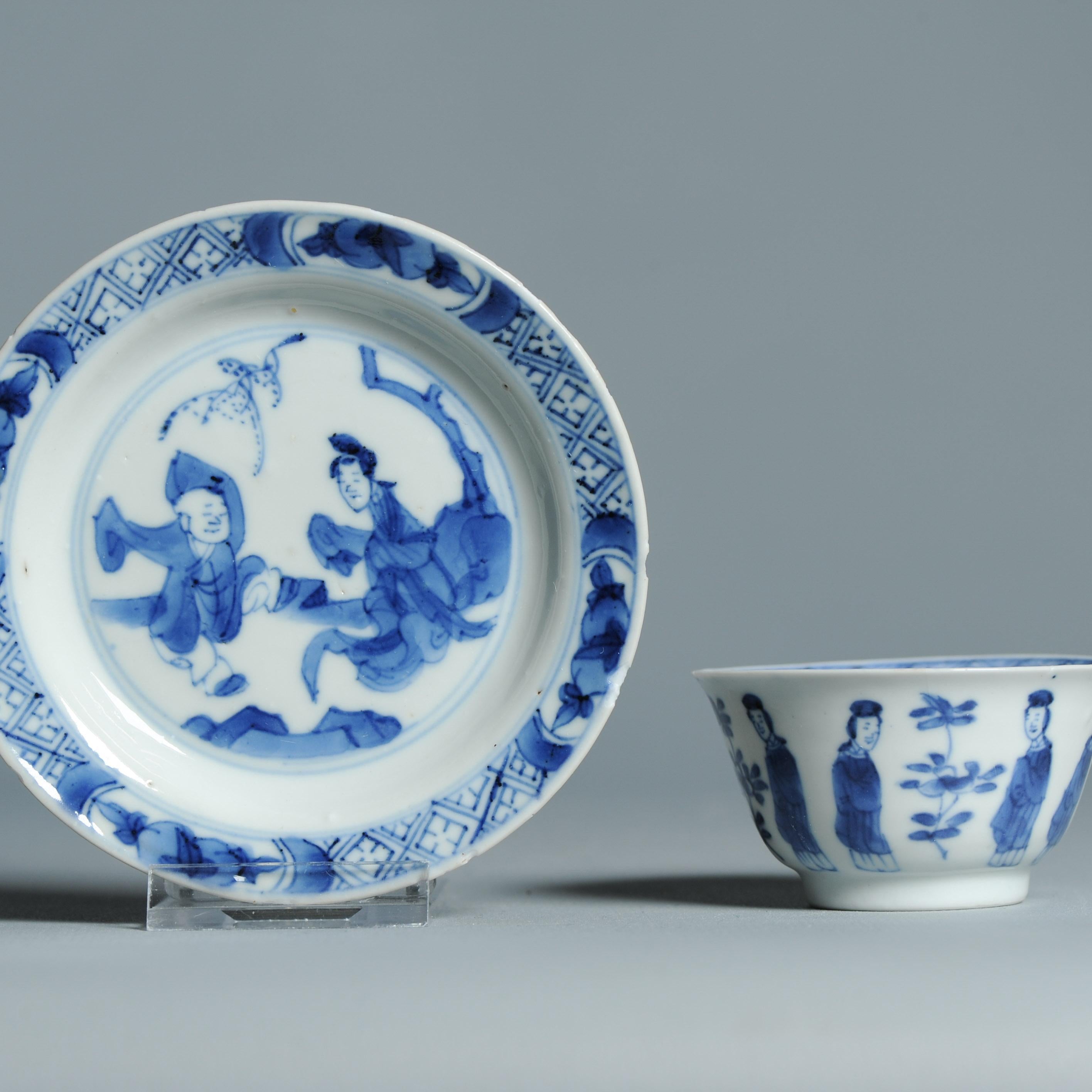 Service à thé ancien en porcelaine chinoise de la période Kangxi Elegant Ladies Lizas Zotje Marke en vente 3