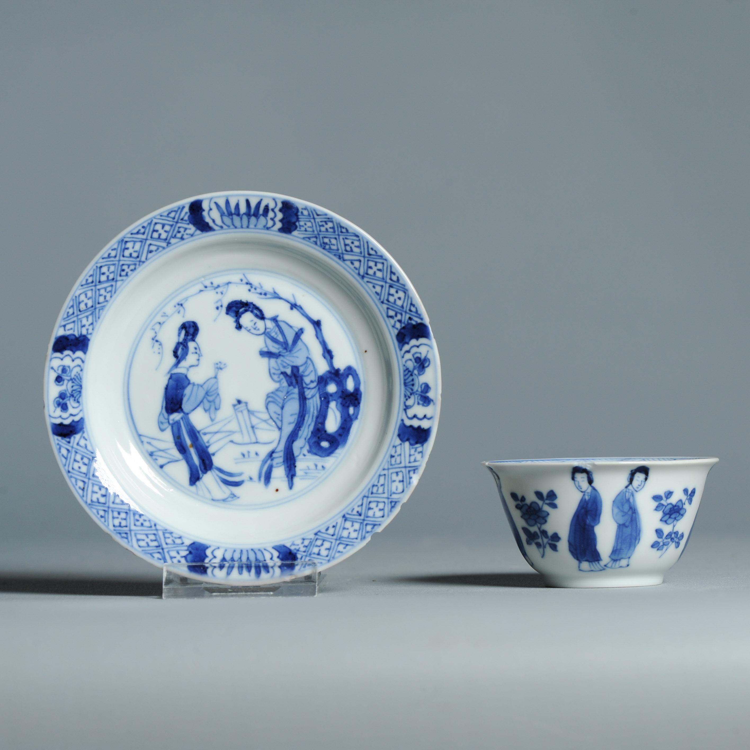 Service à thé ancien en porcelaine chinoise de la période Kangxi Elegant Ladies Lizas Zotje Marke en vente 5