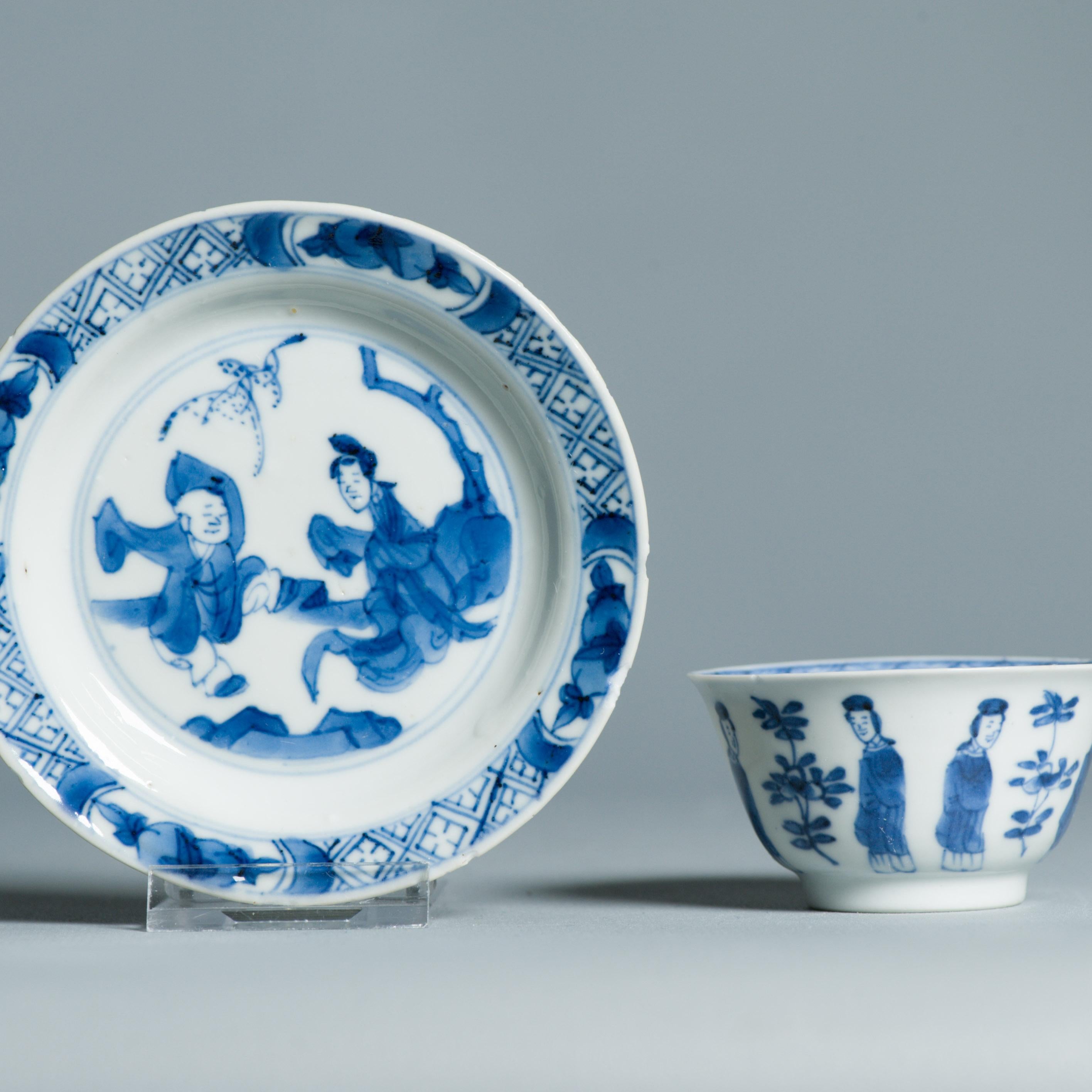 Service à thé ancien en porcelaine chinoise de la période Kangxi Elegant Ladies Lizas Zotje Marke en vente 6