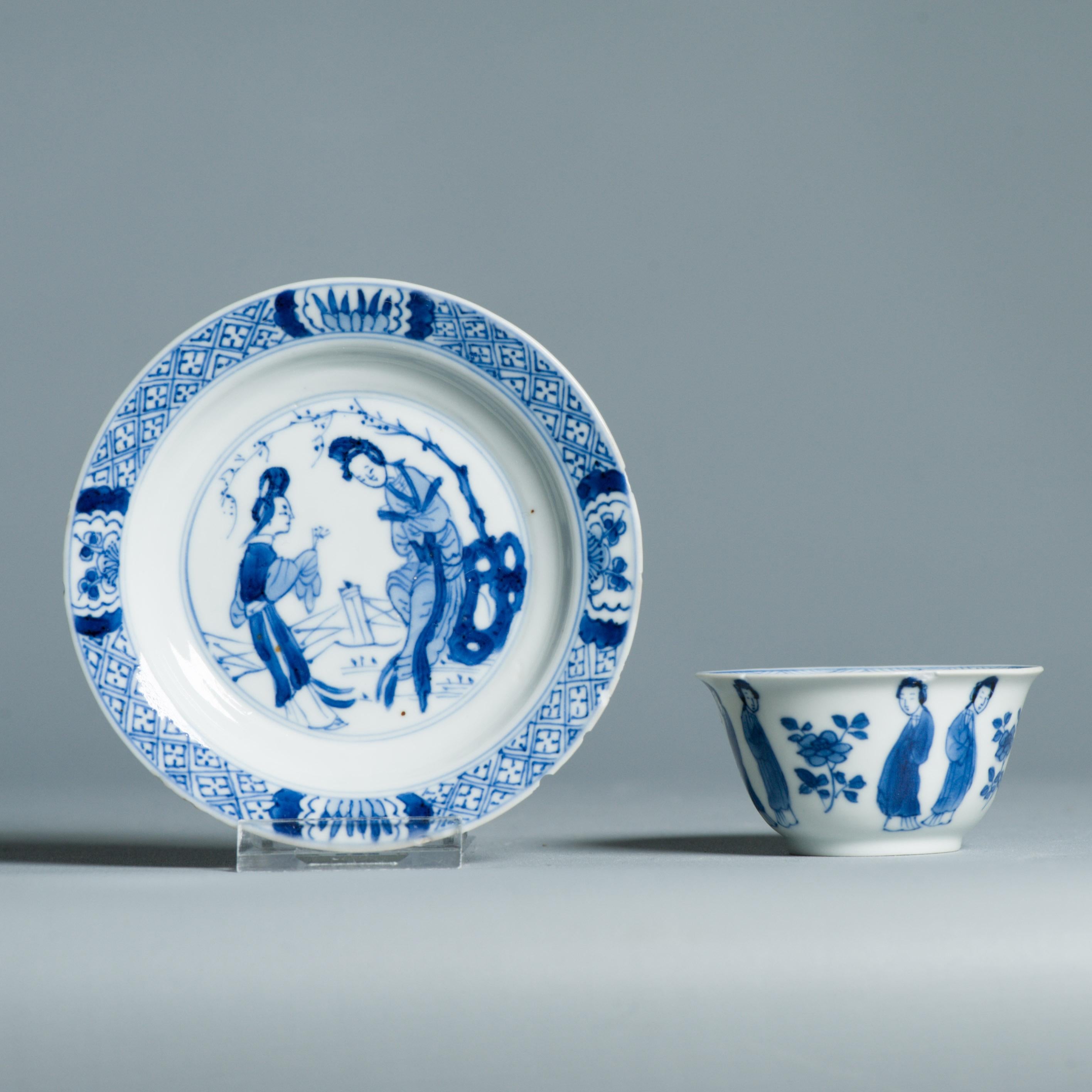 Service à thé ancien en porcelaine chinoise de la période Kangxi Elegant Ladies Lizas Zotje Marke en vente 7
