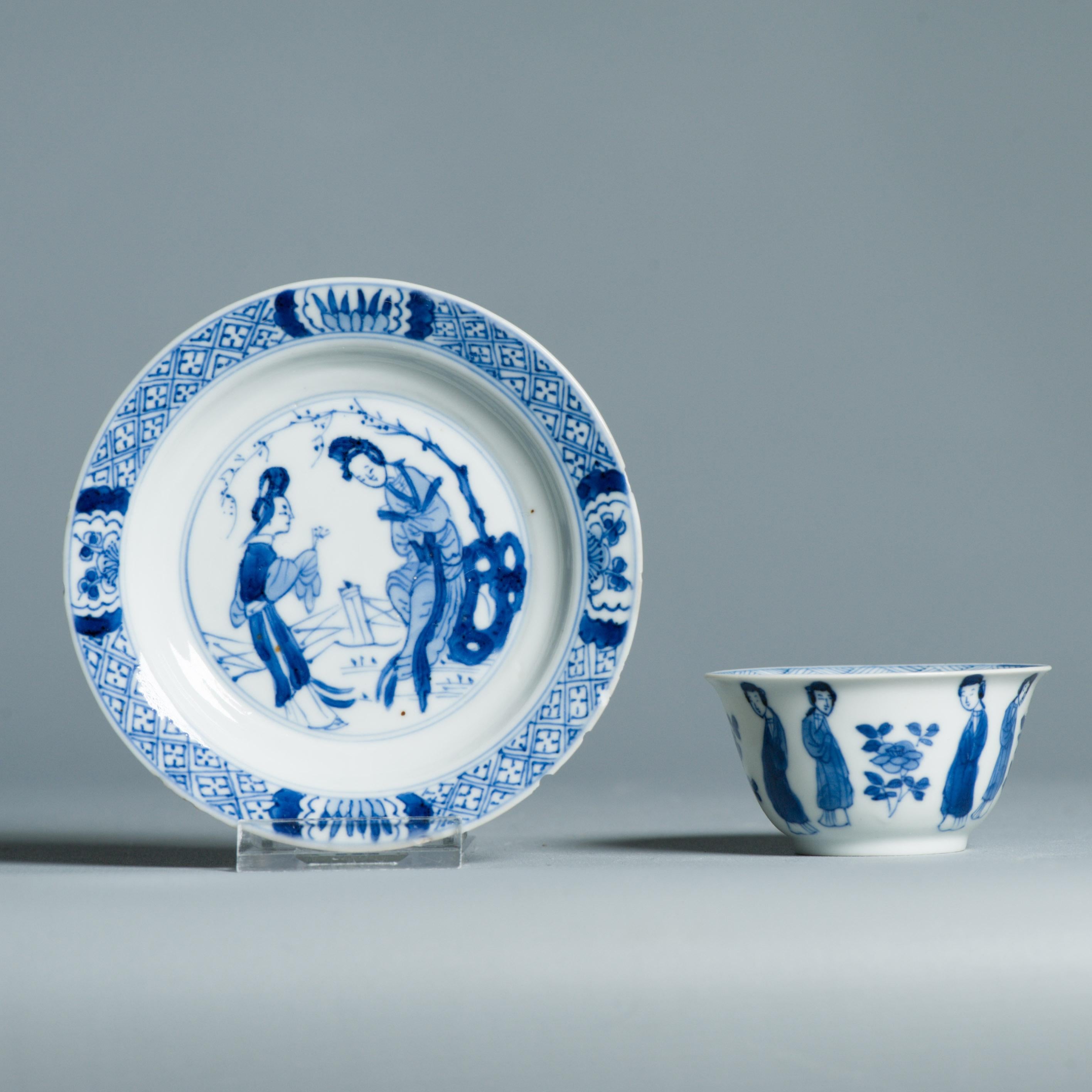 Service à thé ancien en porcelaine chinoise de la période Kangxi Elegant Ladies Lizas Zotje Marke en vente 8
