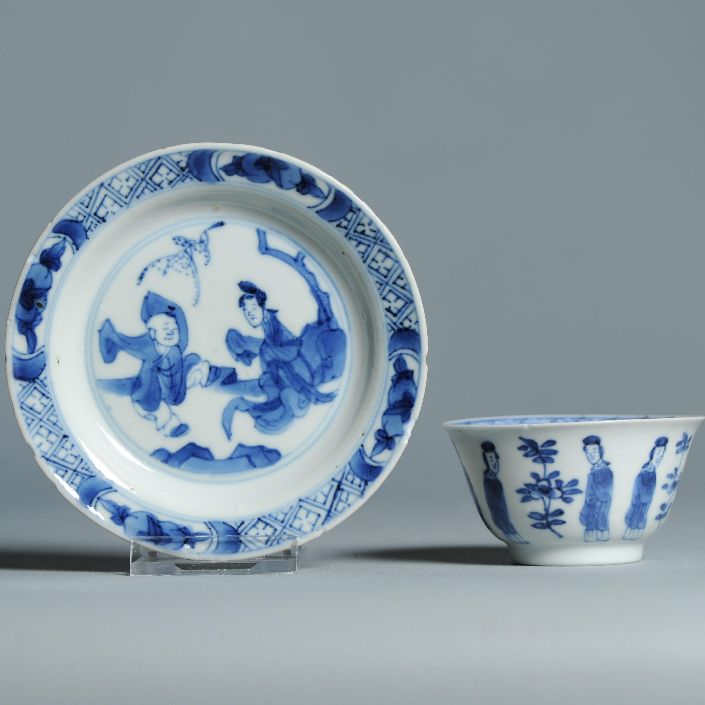 Service à thé ancien en porcelaine chinoise de la période Kangxi Elegant Ladies Lizas Zotje Marke en vente 8