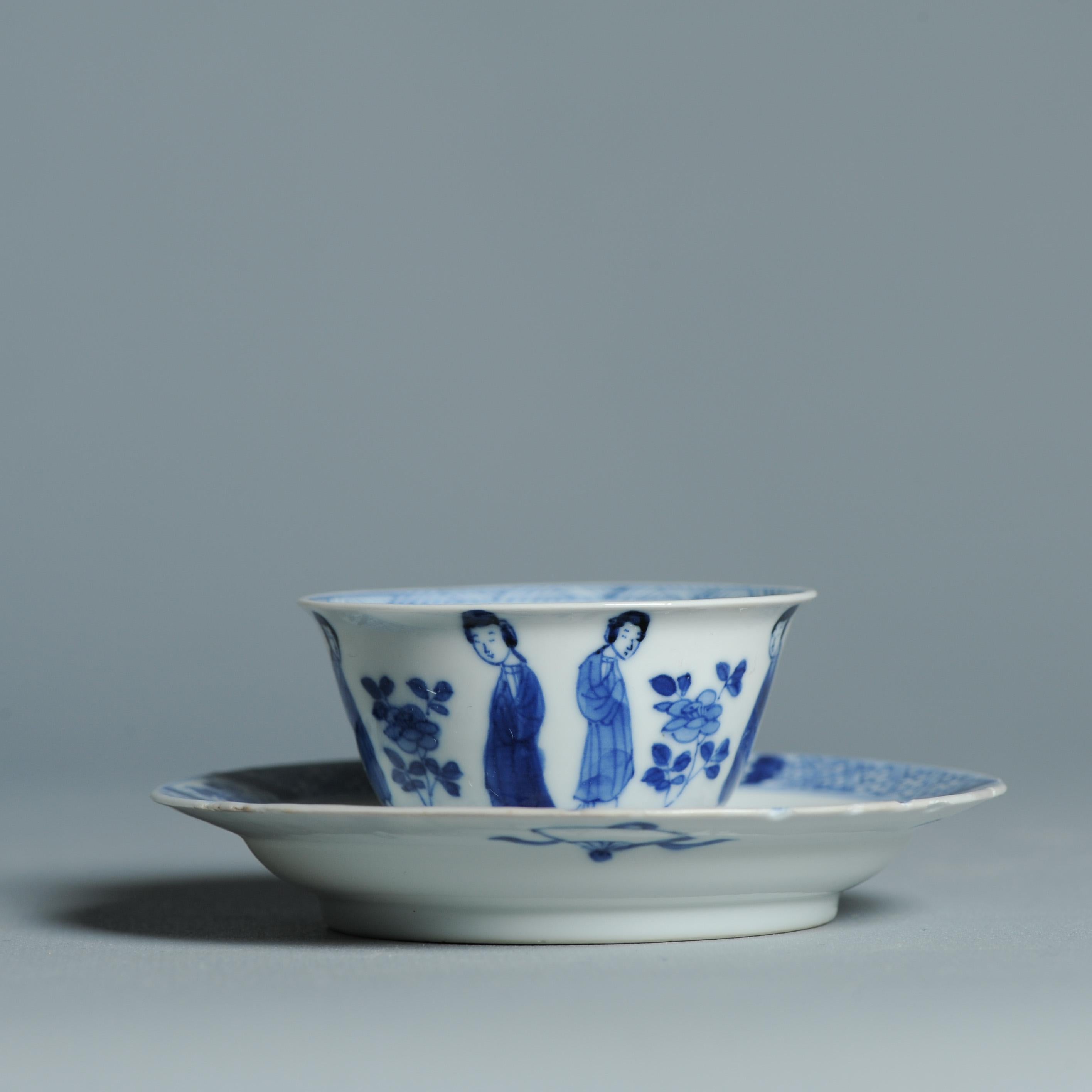Service à thé ancien en porcelaine chinoise de la période Kangxi Elegant Ladies Lizas Zotje Marke en vente 9