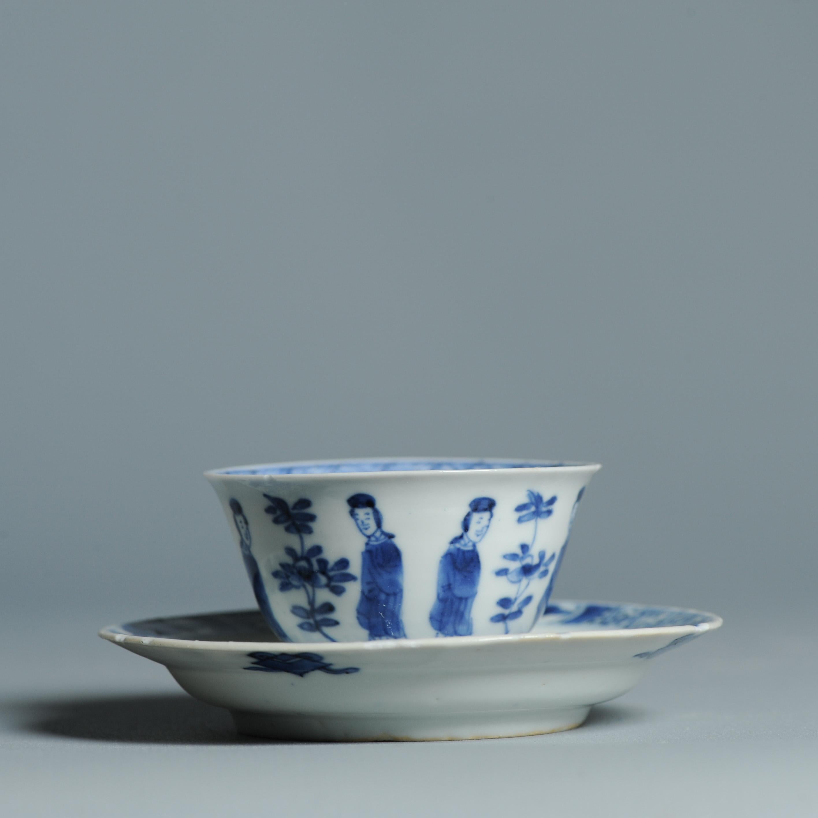 Service à thé ancien en porcelaine chinoise de la période Kangxi Elegant Ladies Lizas Zotje Marke en vente 9