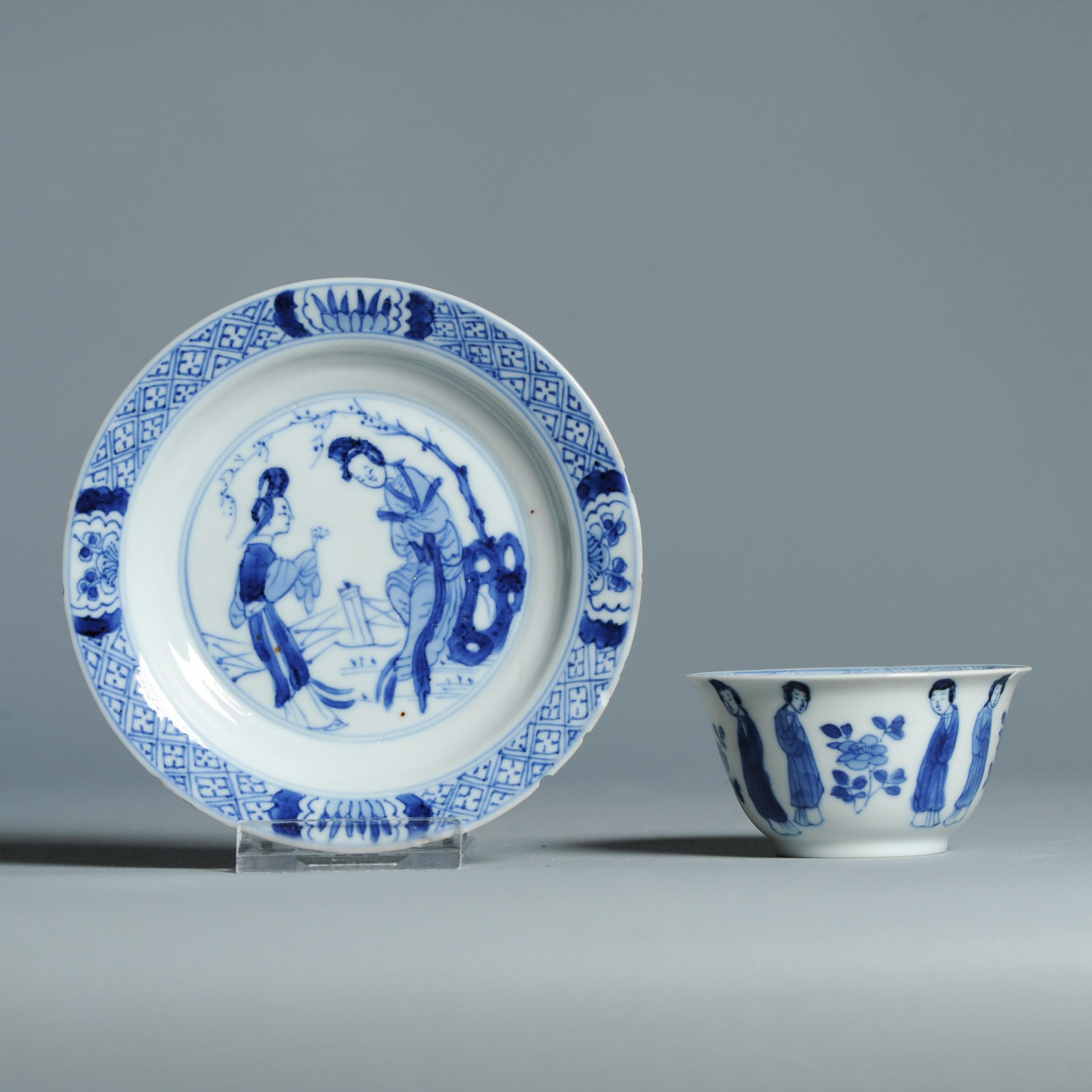 Service à thé ancien en porcelaine chinoise de la période Kangxi Elegant Ladies Lizas Zotje Marke en vente 10