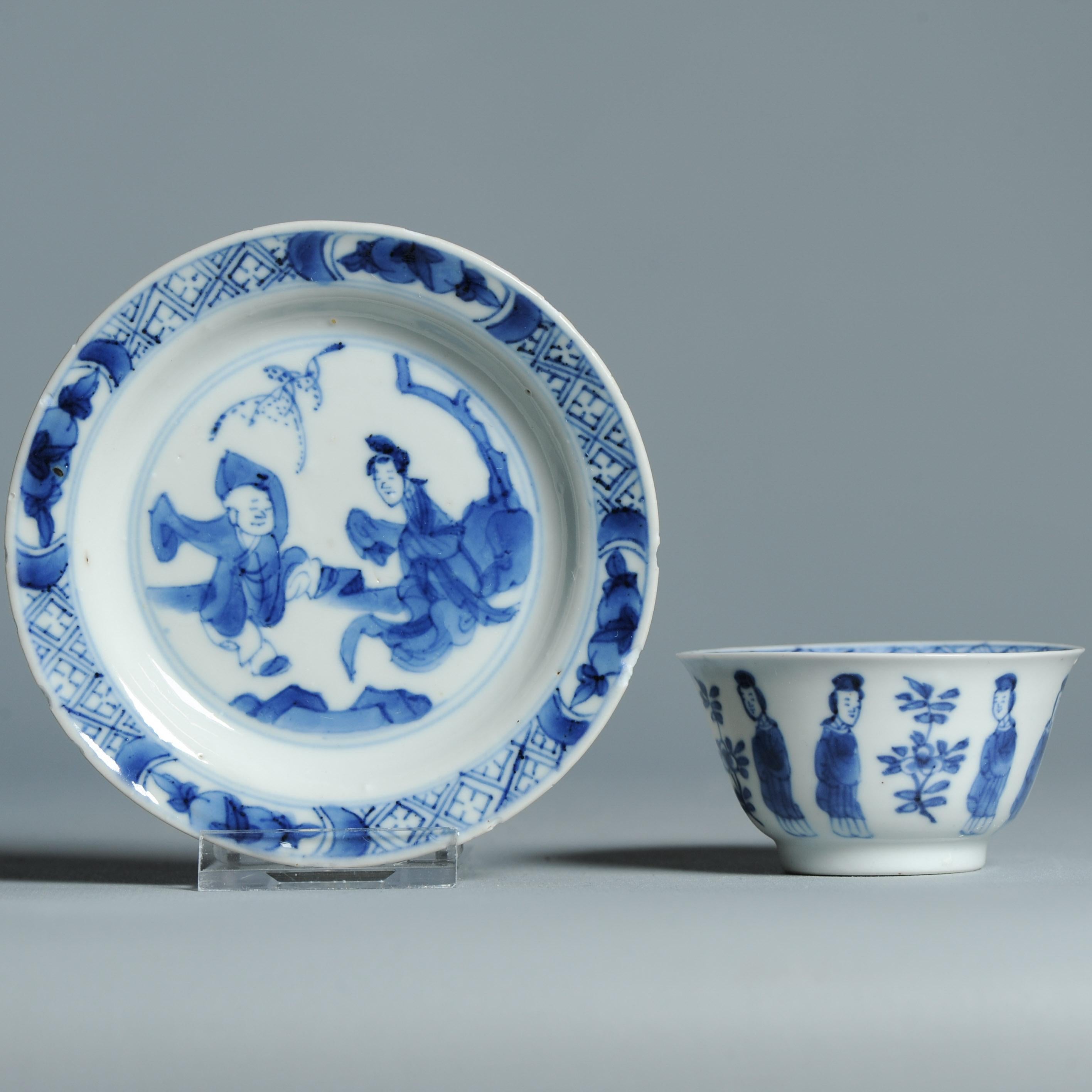 Service à thé ancien en porcelaine chinoise de la période Kangxi Elegant Ladies Lizas Zotje Marke en vente 10