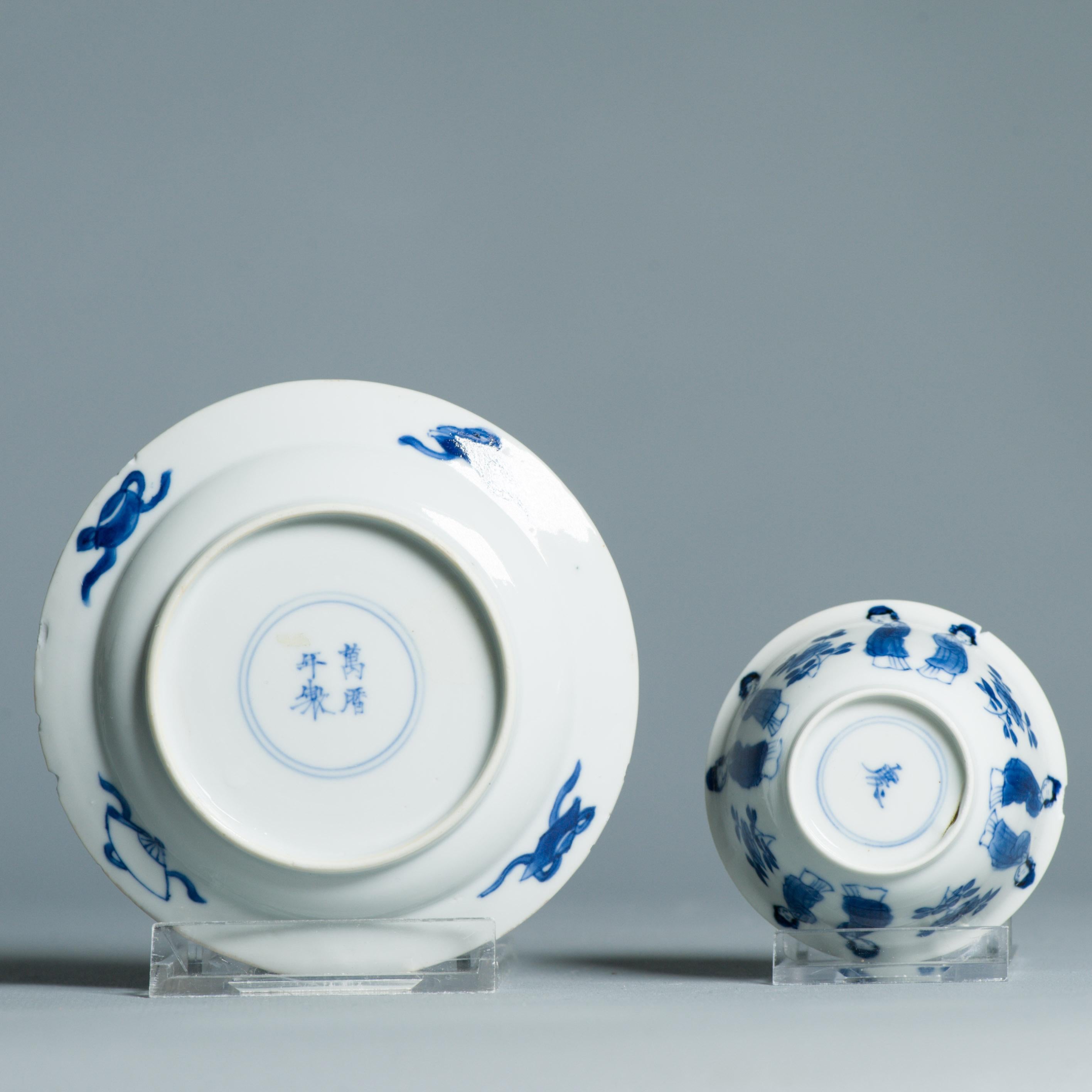 Service à thé ancien en porcelaine chinoise de la période Kangxi Elegant Ladies Lizas Zotje Marke en vente 11
