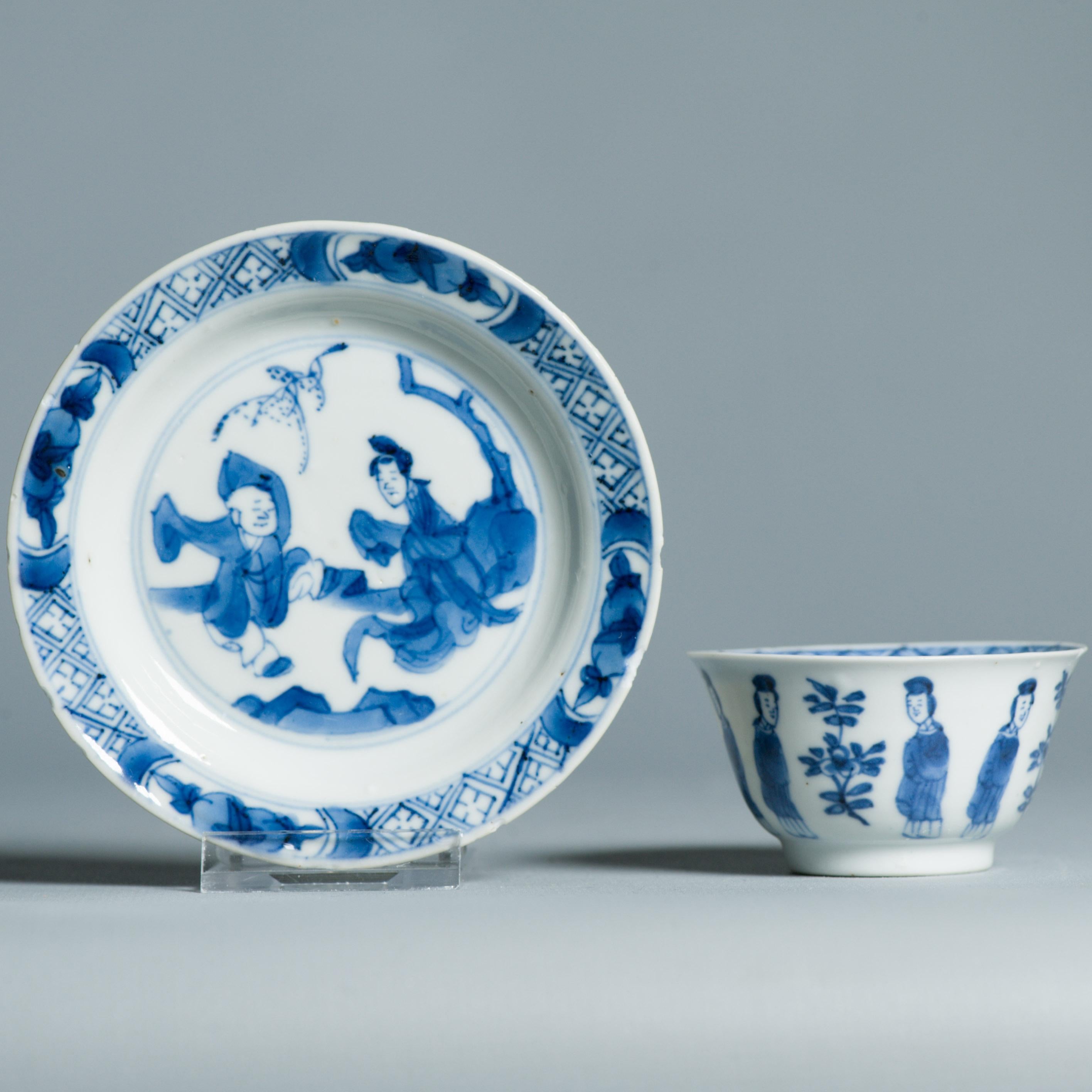 Service à thé ancien en porcelaine chinoise de la période Kangxi Elegant Ladies Lizas Zotje Marke en vente 11