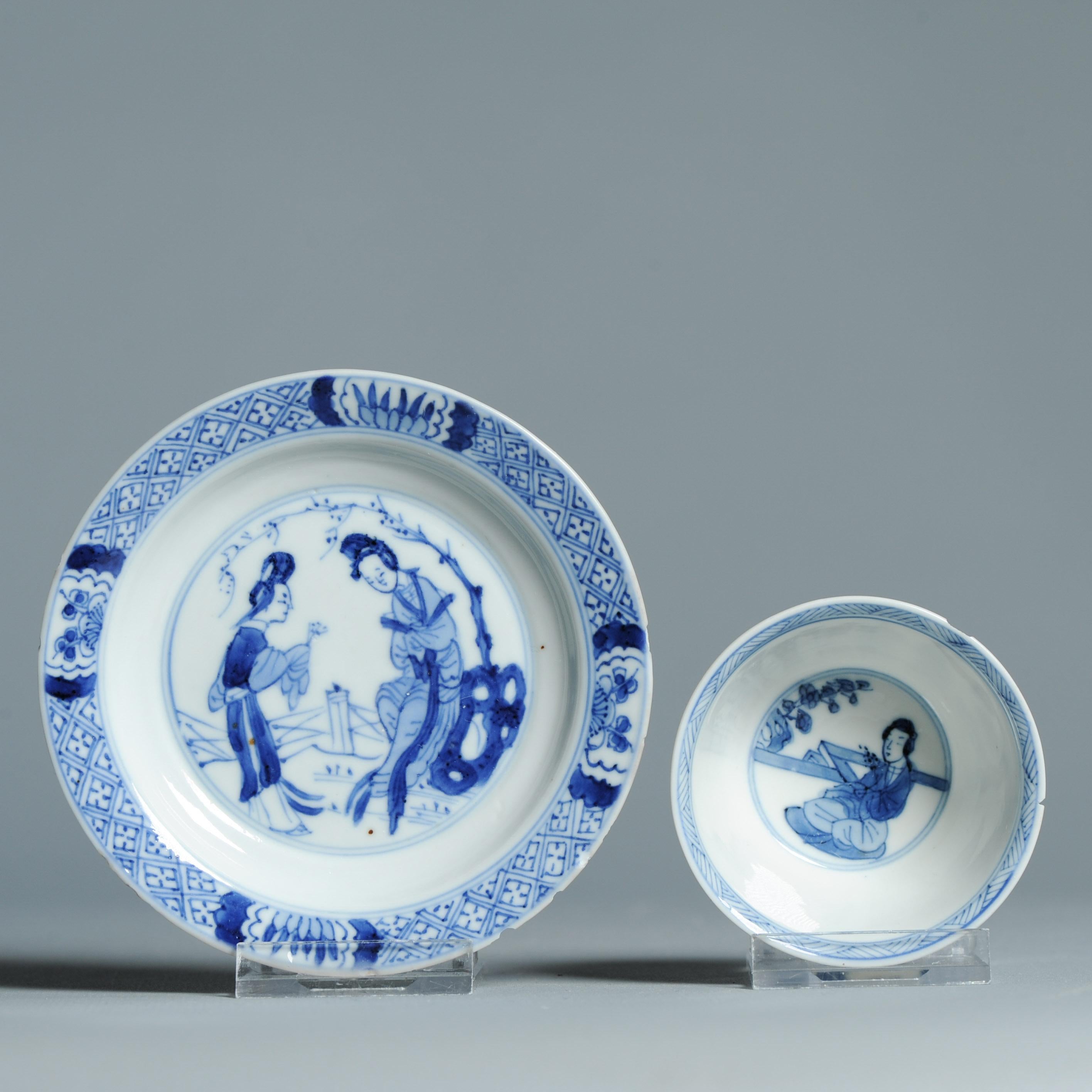 Service à thé ancien en porcelaine chinoise de la période Kangxi Elegant Ladies Lizas Zotje Marke en vente 2