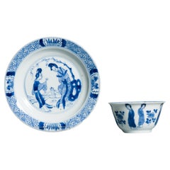 Antique Kangxi Period Chinese porcelain Tea Set Elegant Ladies Lizas Zotje Marke