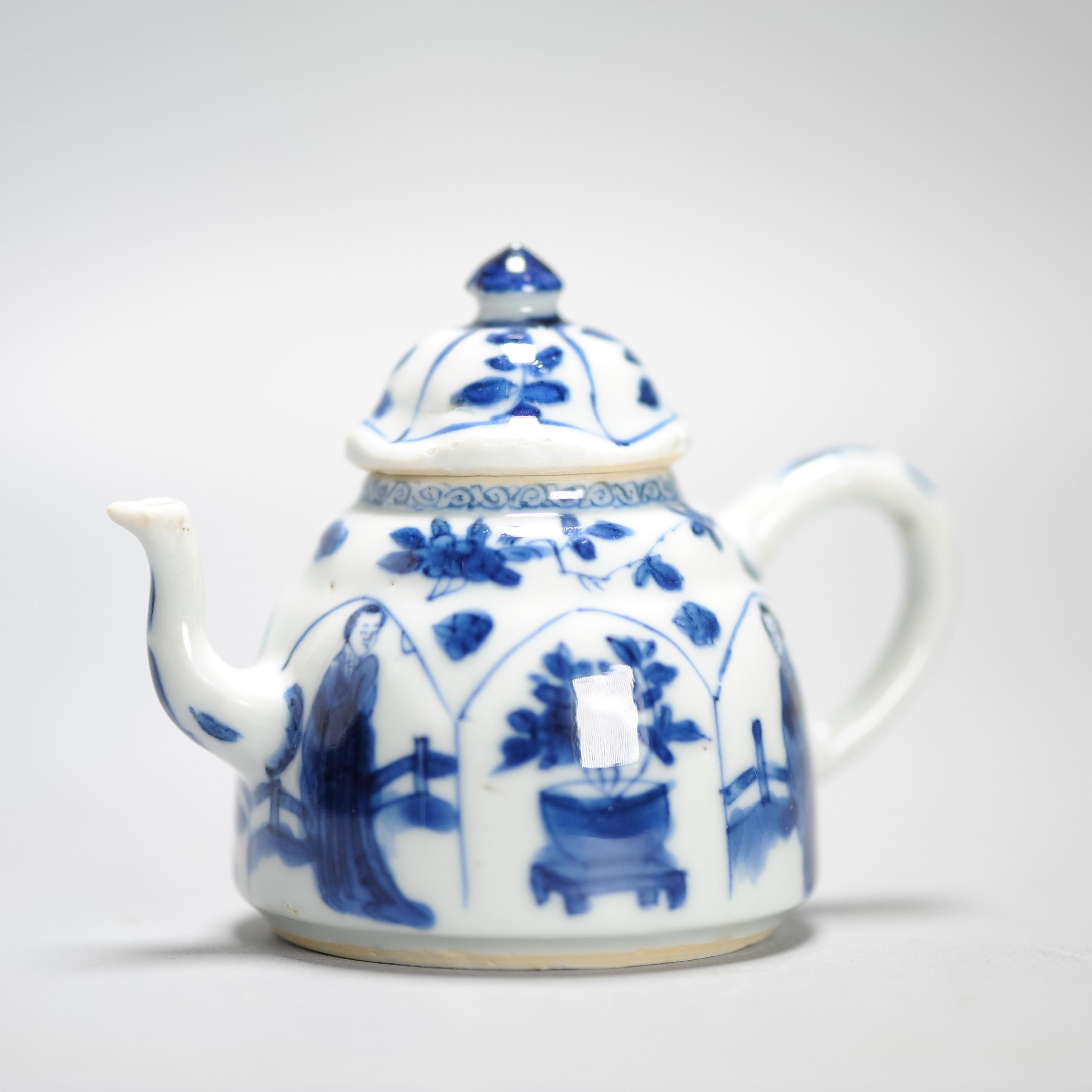 Antique Kangxi Period Chinese porcelain Teapot Elegant Ladies China Yu mark 11