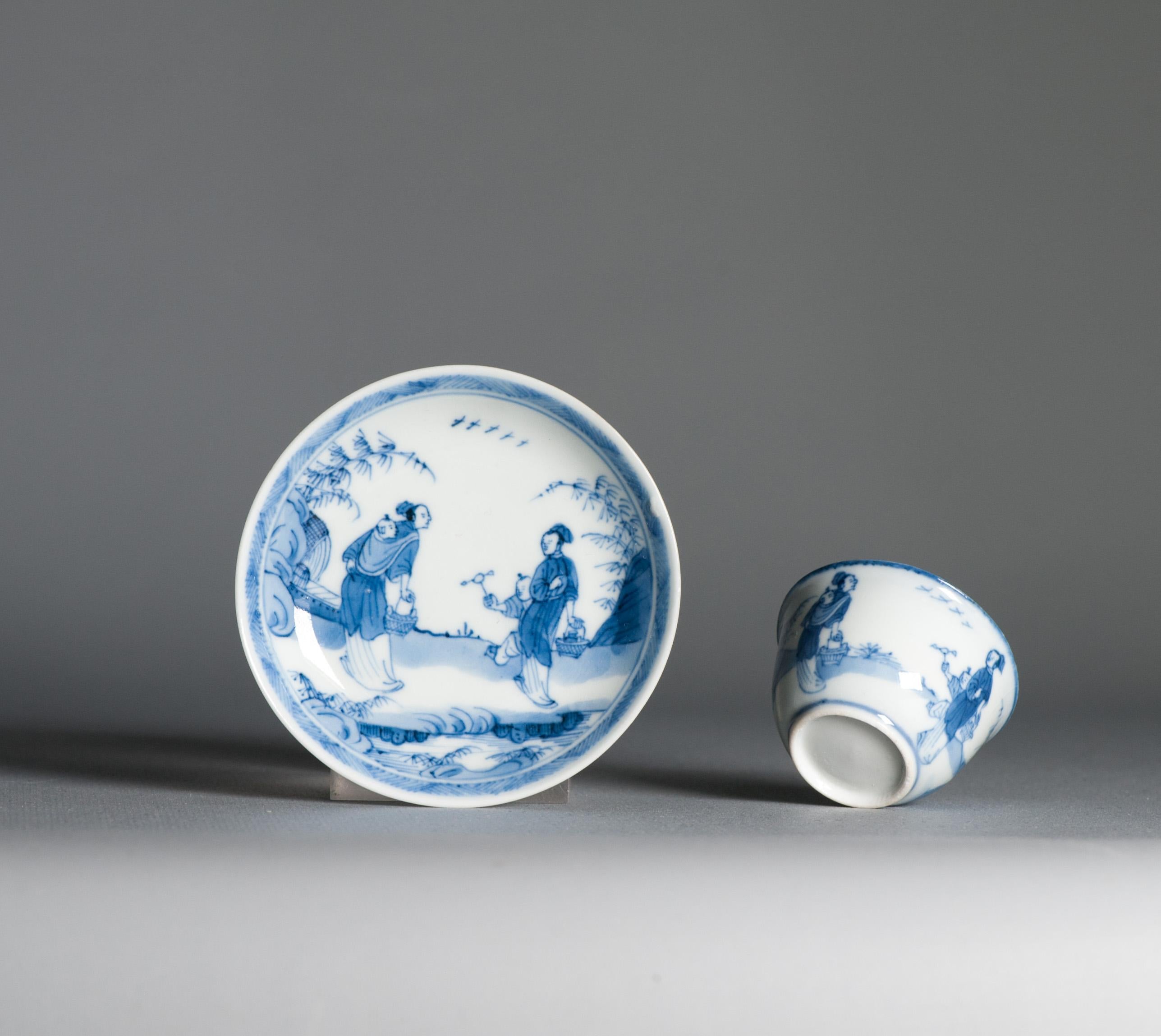 Antique Kangxi Period Eggshell Chinese porcelain Tea Set Ladies Child Garden 6