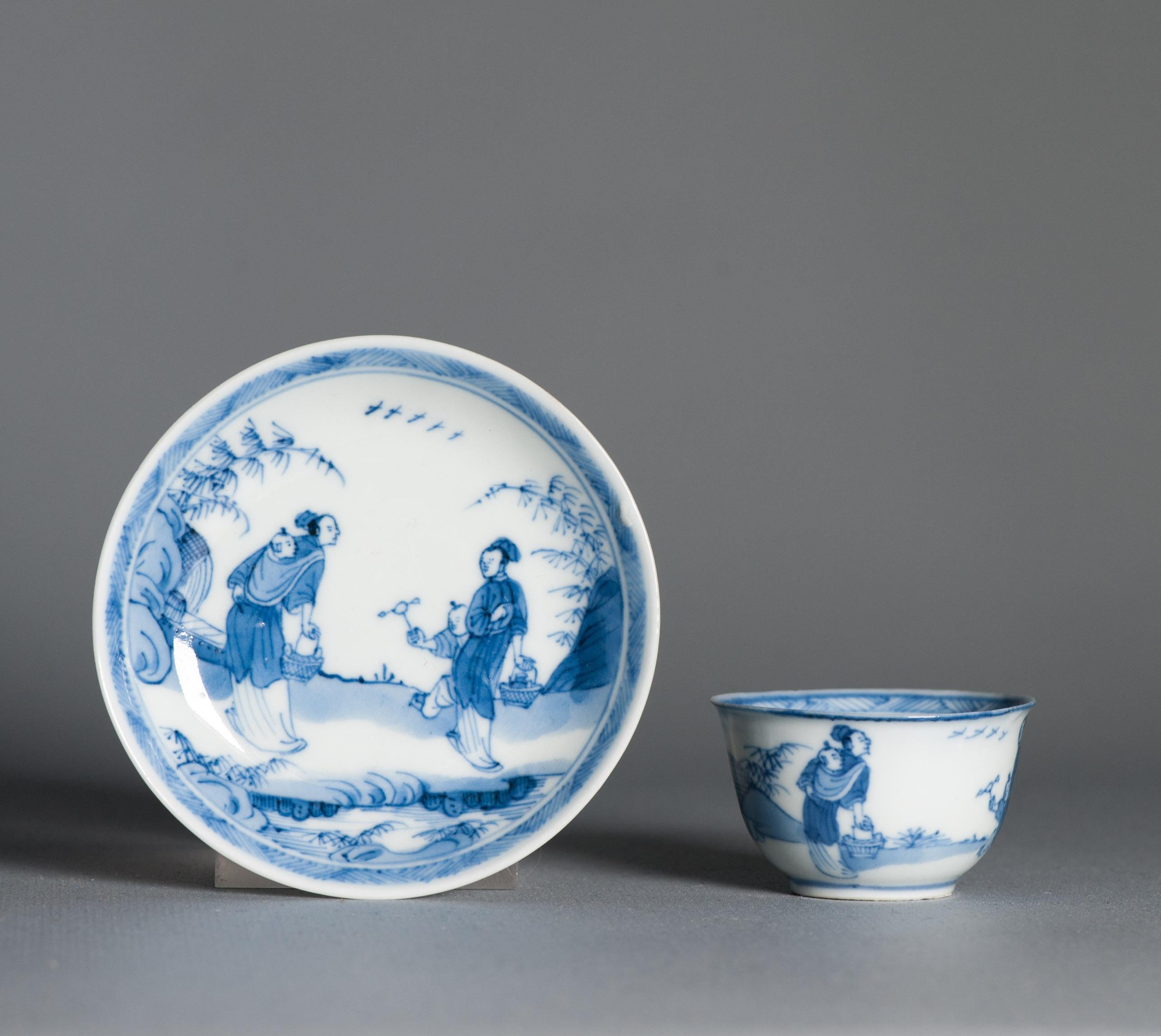 Qing Antique Kangxi Period Eggshell Chinese porcelain Tea Set Ladies Child Garden