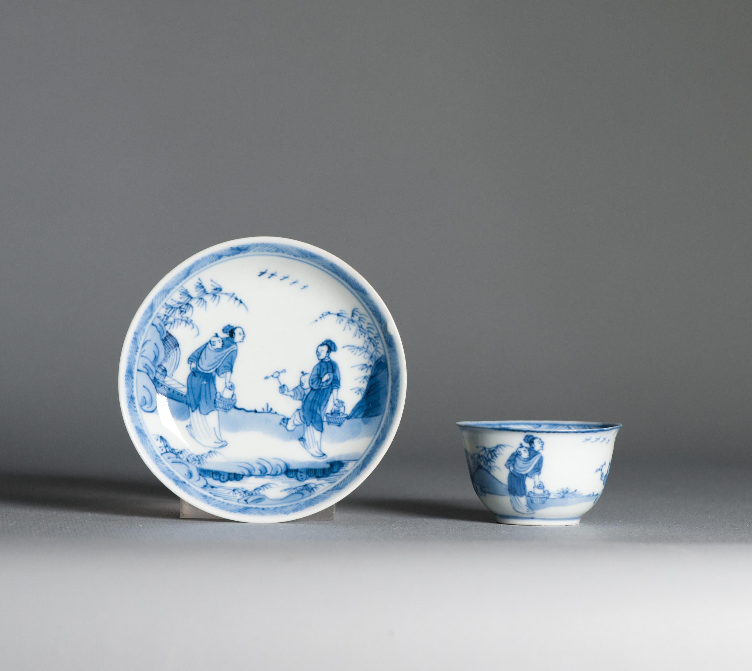 18th Century and Earlier Antique Kangxi Period Eggshell Chinese porcelain Tea Set Ladies Child Garden