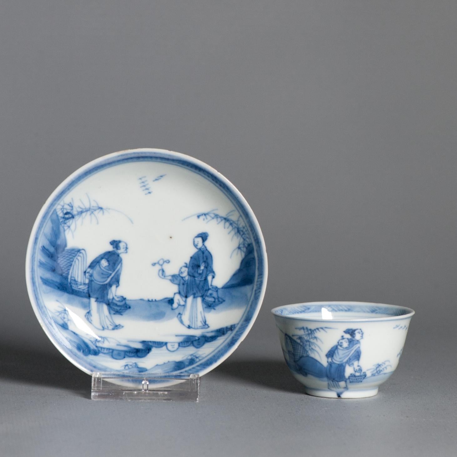 18th Century and Earlier Antique Kangxi Period Eggshell Chinese porcelain Tea Set Ladies Child Garden