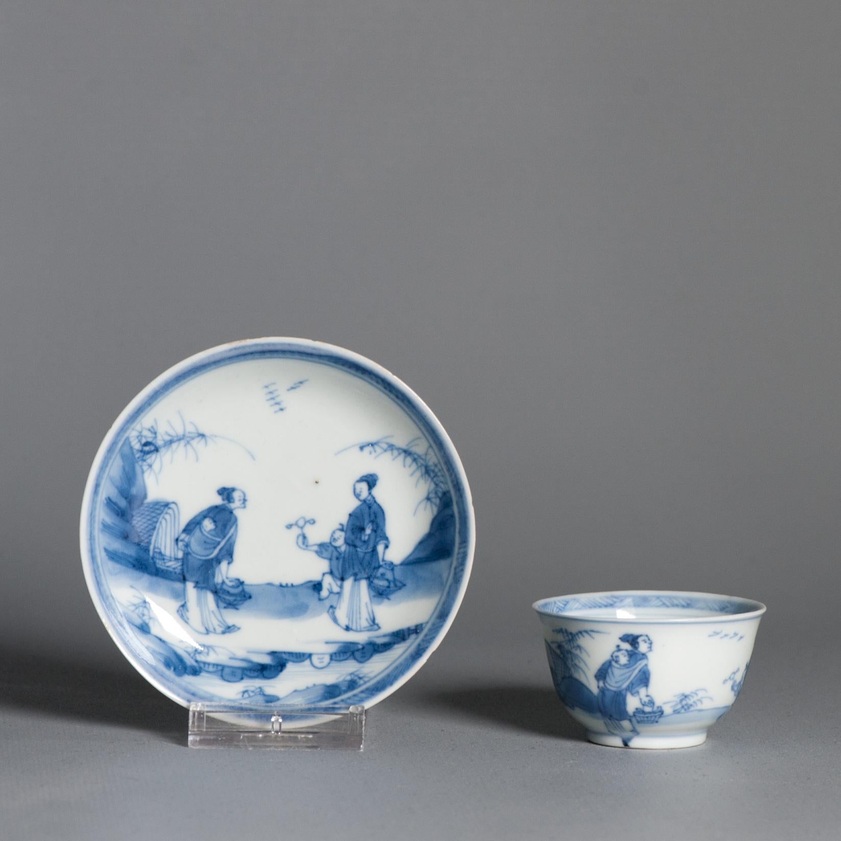 Porcelain Antique Kangxi Period Eggshell Chinese porcelain Tea Set Ladies Child Garden