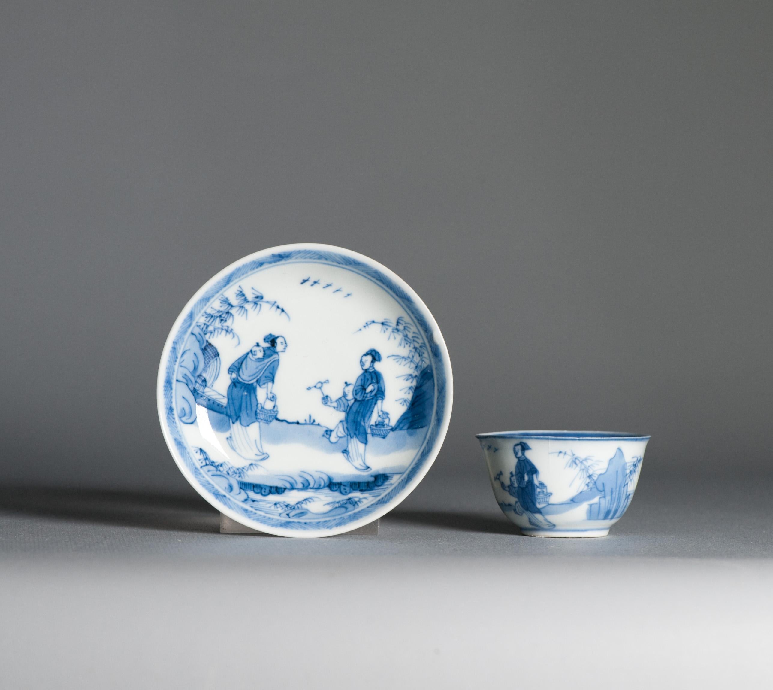 Antique Kangxi Period Eggshell Chinese porcelain Tea Set Ladies Child Garden 2
