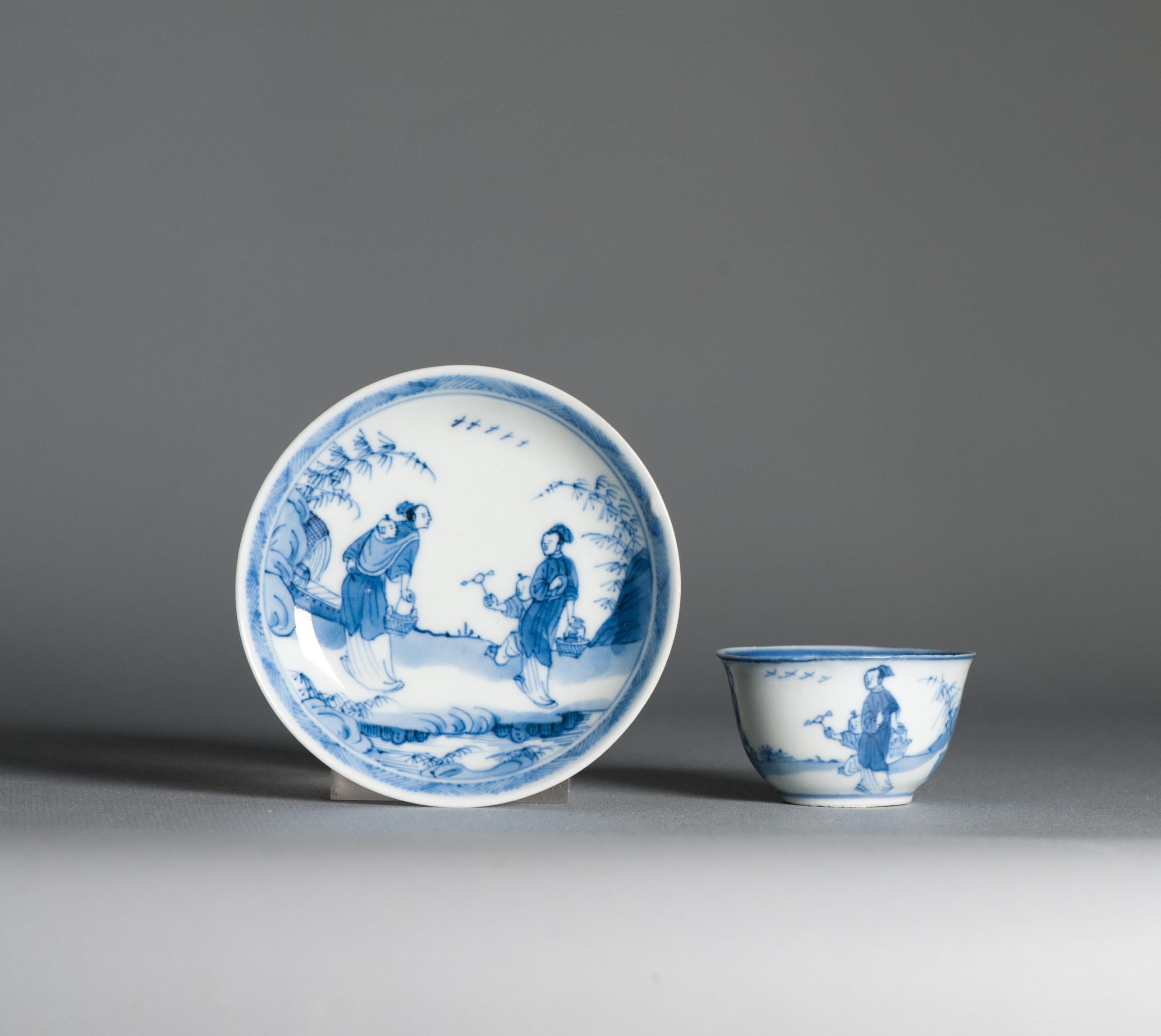 Antique Kangxi Period Eggshell Chinese porcelain Tea Set Ladies Child Garden 3