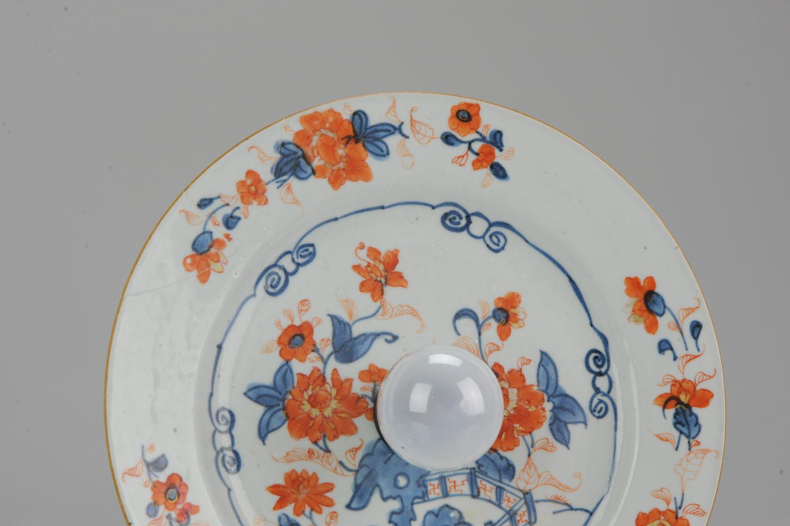 Antique Kangxi Period Imari Wall Lamp with Flowers Chinese China Porcelain In Excellent Condition For Sale In Amsterdam, Noord Holland