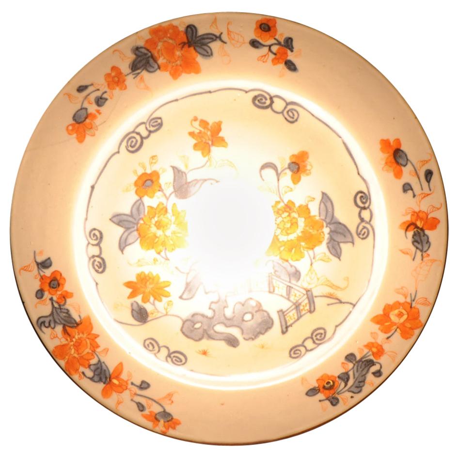 Antike antike Imari-Wandleuchte aus chinesischem Porzellan aus der Kangxi-Periode mit Blumen