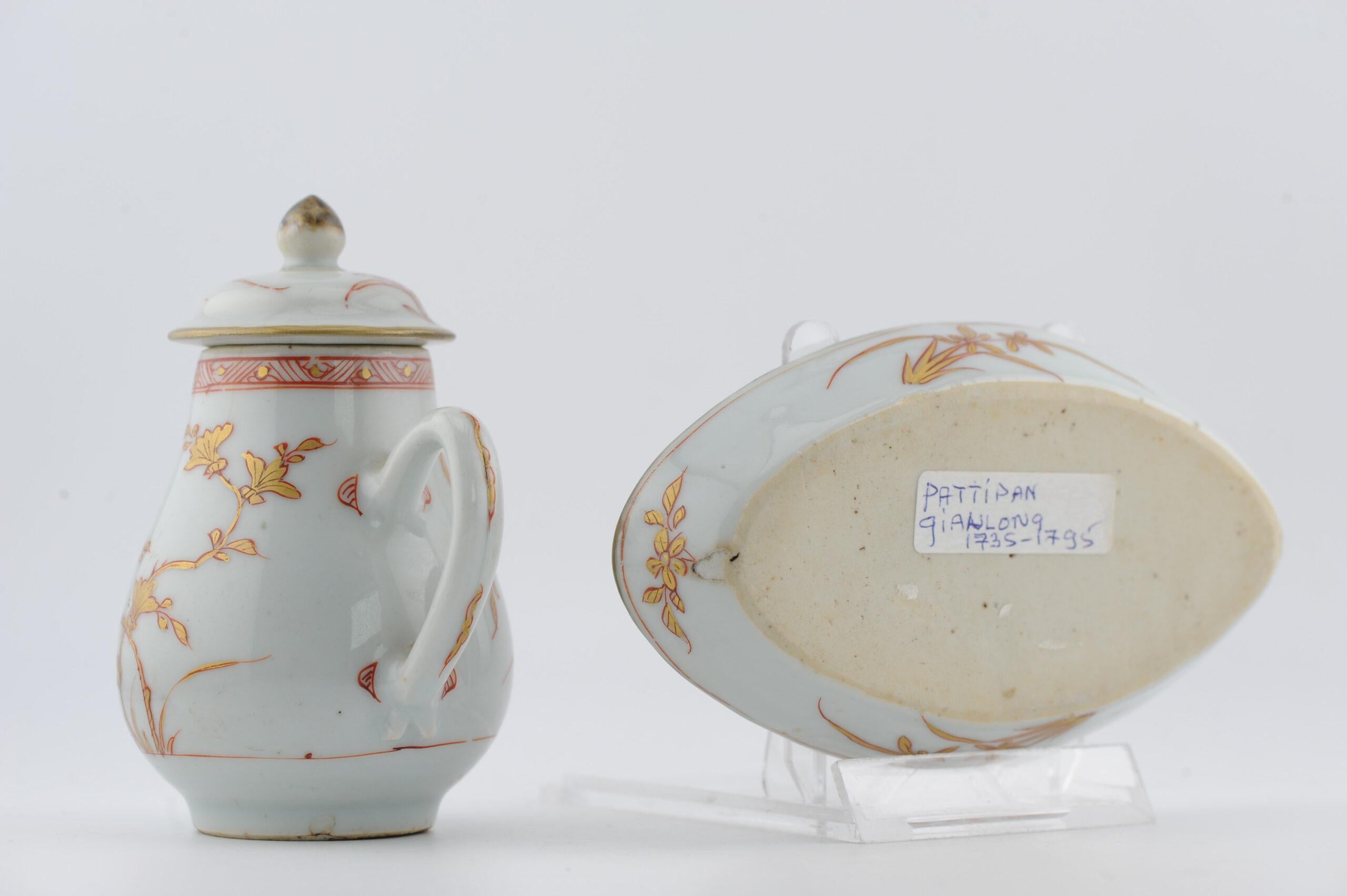 Cinese Antica lattiera da tè del periodo Kangxi e piatto Pattipan Sangue e Latte Cina in vendita