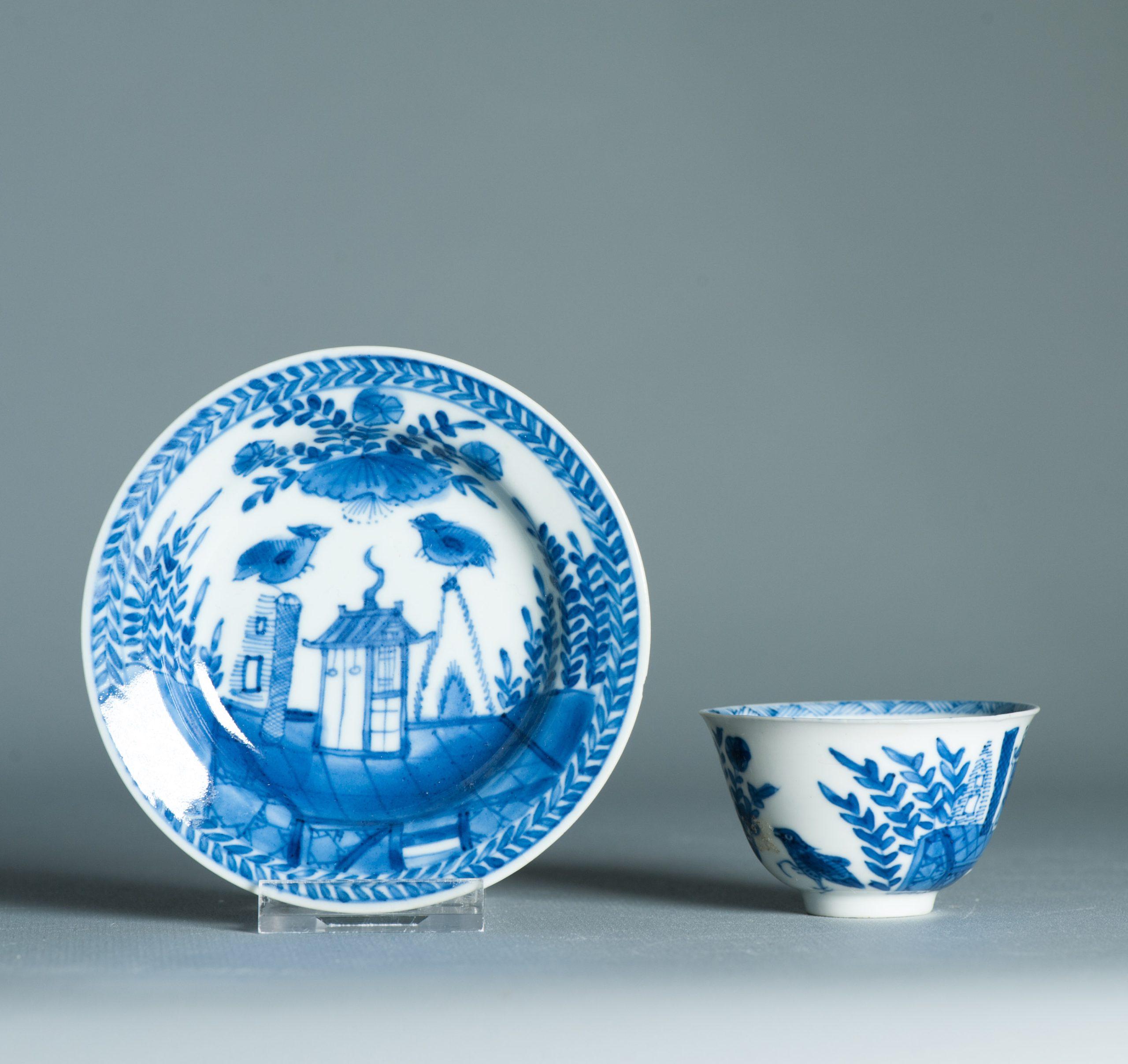 Antique Kangxi Period Thinly potted Chinese porcelain Tea Set Cuckoo in the For Sale 4