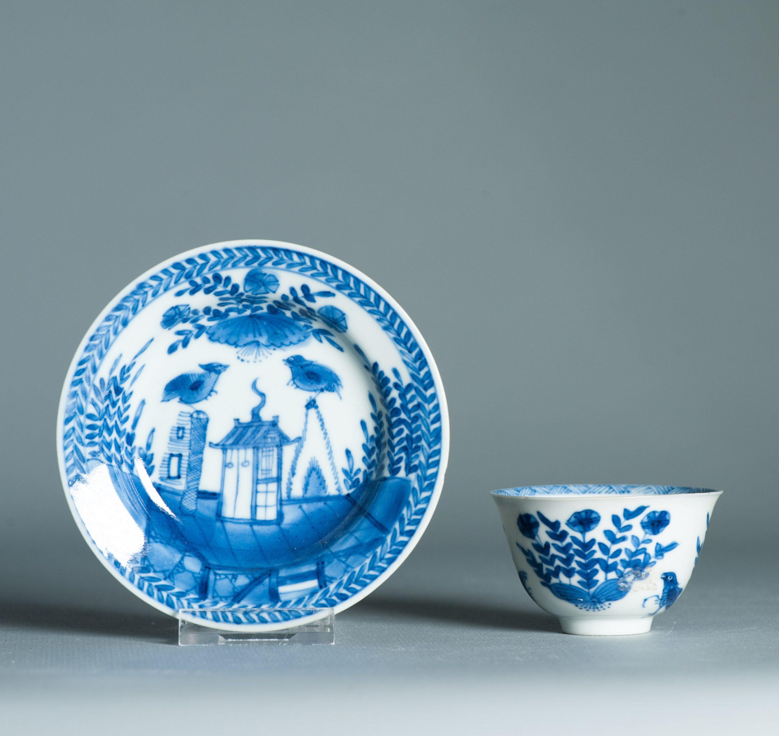 Antique Kangxi Period Thinly potted Chinese porcelain Tea Set Cuckoo in the For Sale 5