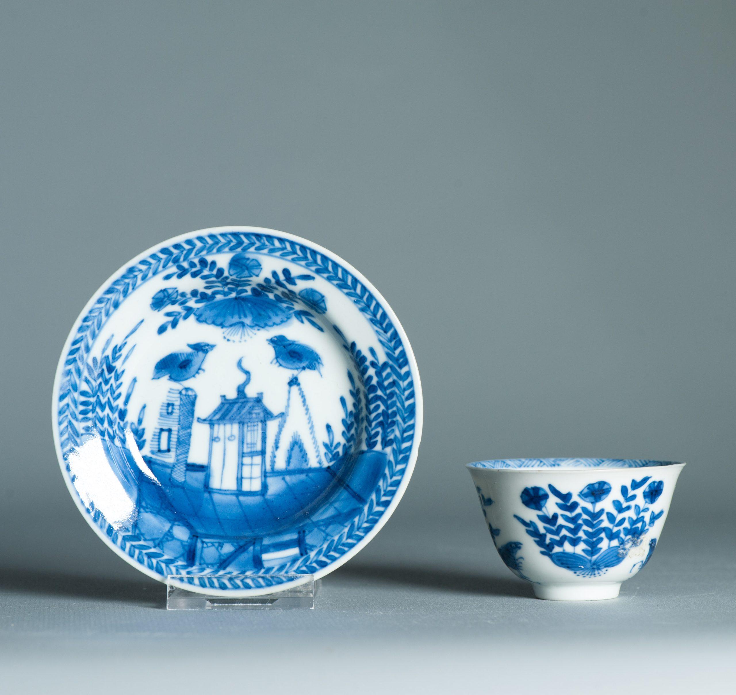 Antique Kangxi Period Thinly potted Chinese porcelain Tea Set Cuckoo in the For Sale 6