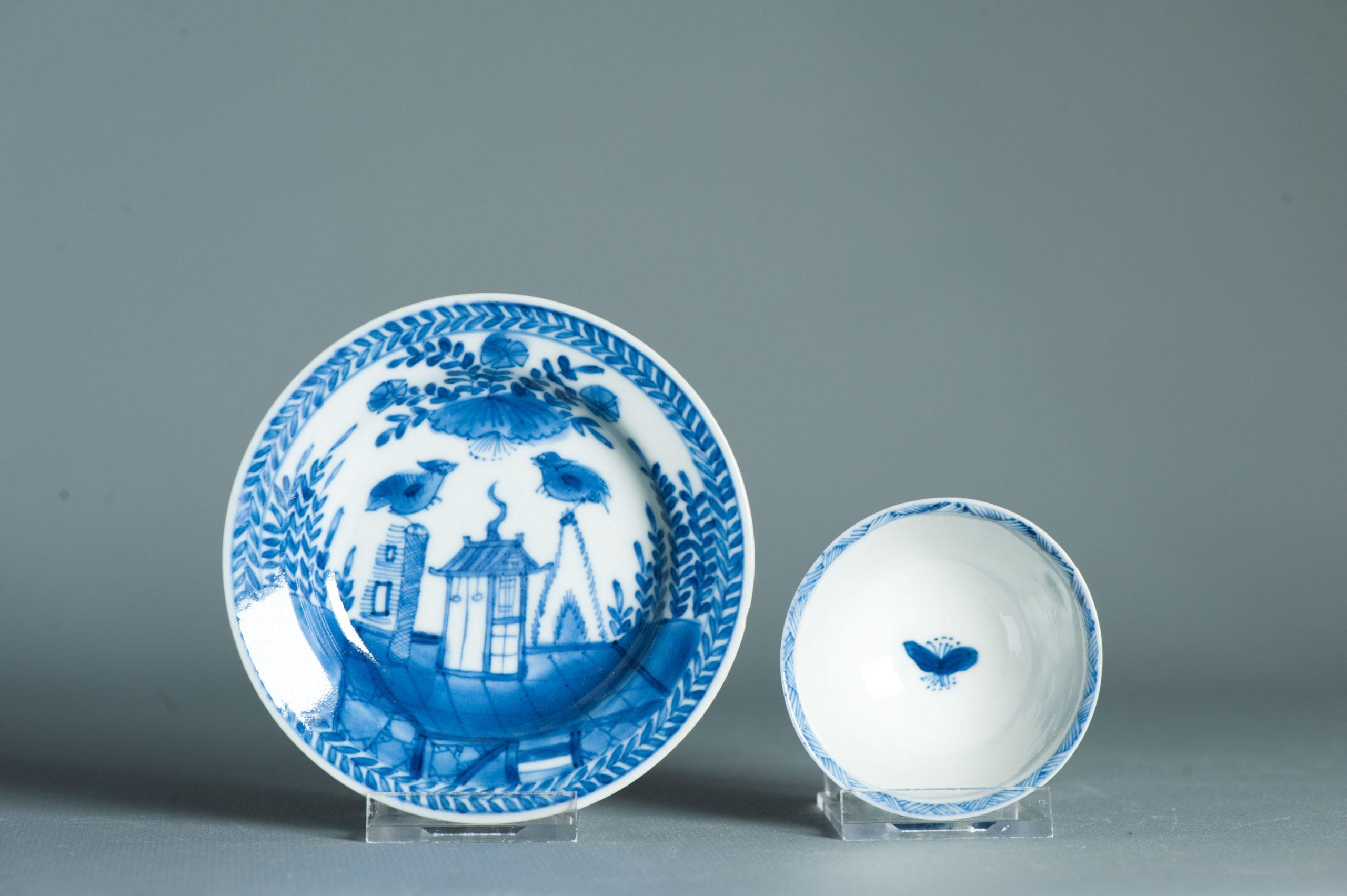 Antique Kangxi Period Thinly potted Chinese porcelain Tea Set Cuckoo in the For Sale 7