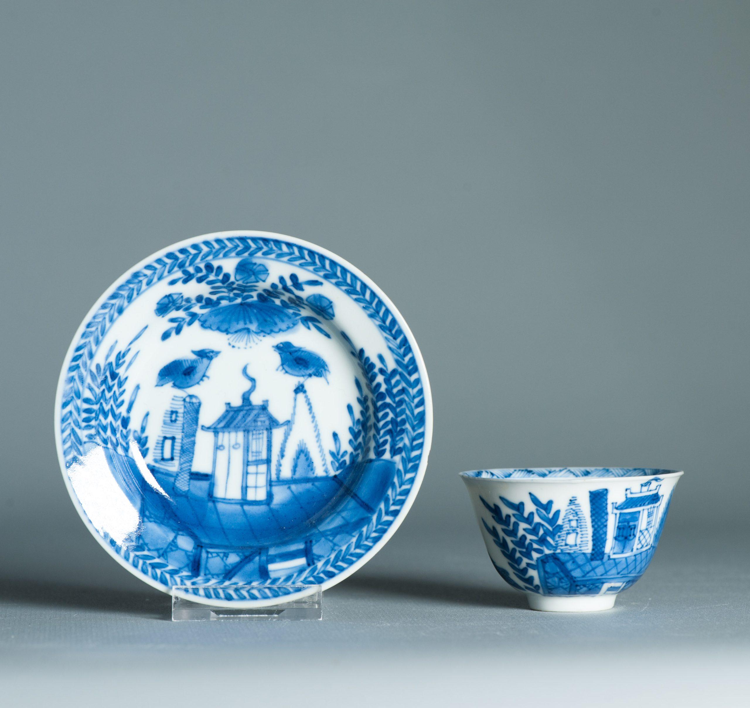 Antique Kangxi Period Thinly potted Chinese porcelain Tea Set Cuckoo in the For Sale 8