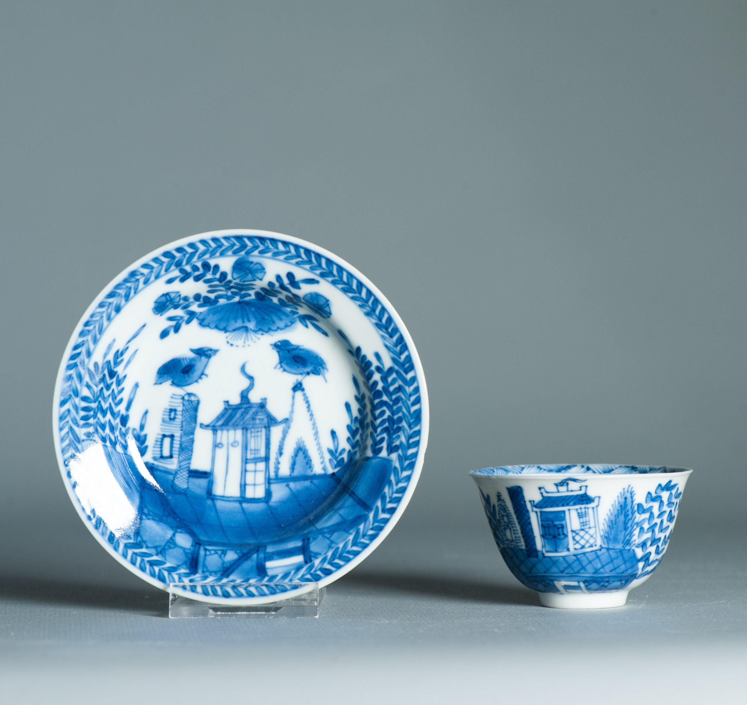 Antique Kangxi Period Thinly potted Chinese porcelain Tea Set Cuckoo in the For Sale 11