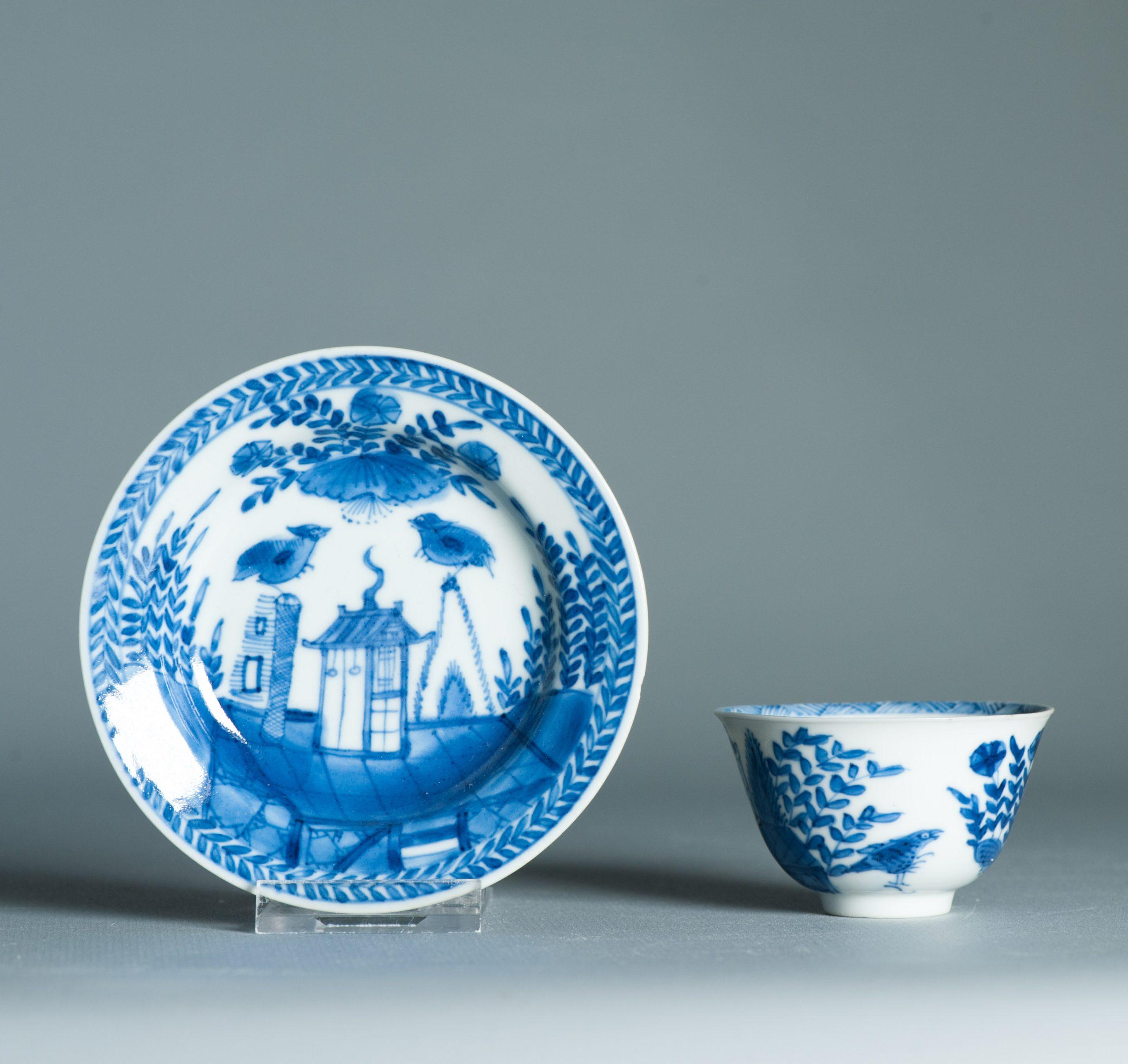 Antique Kangxi Period Thinly potted Chinese porcelain Tea Set Cuckoo in the For Sale 12
