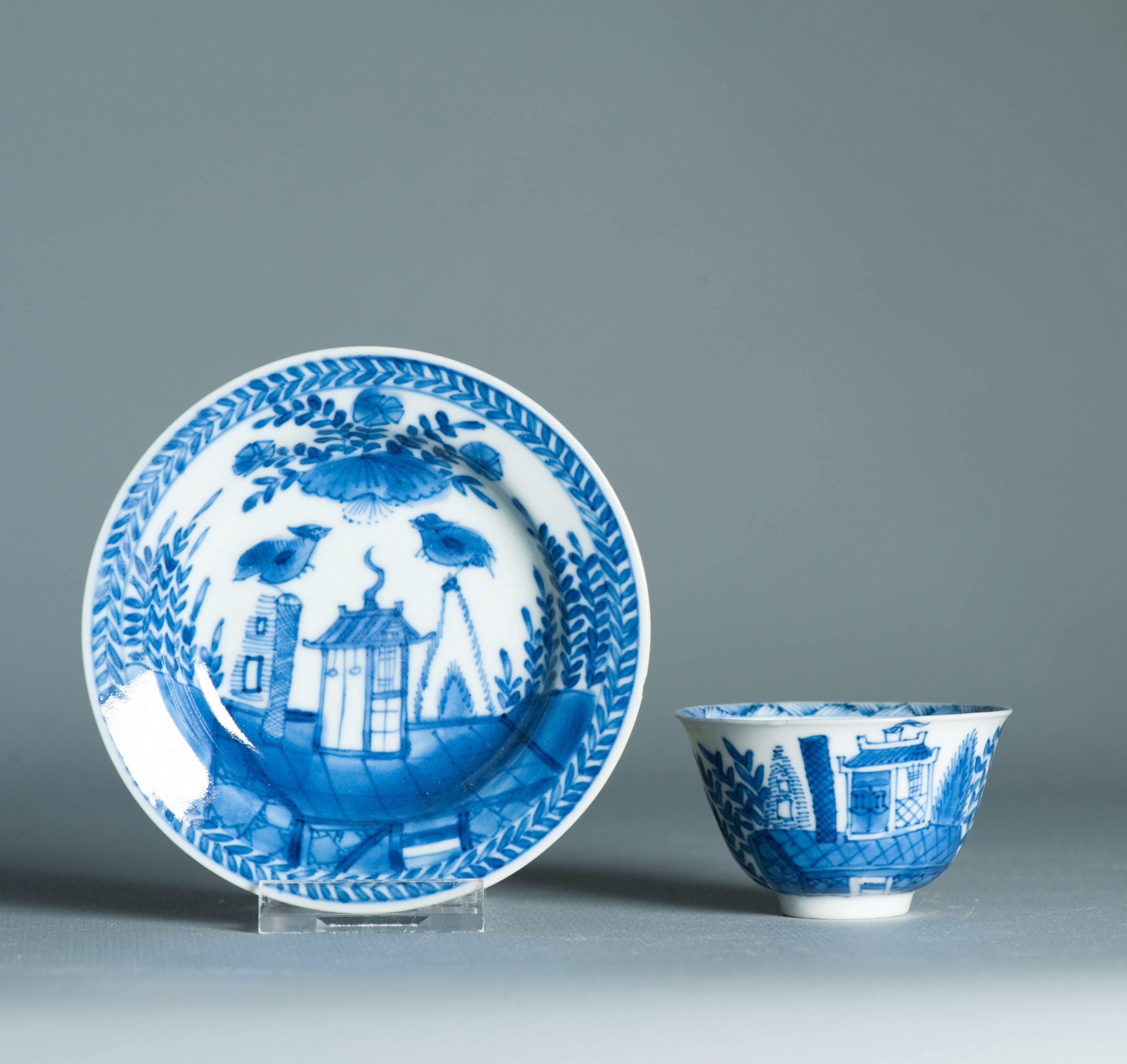 Antique Kangxi Period Thinly potted Chinese porcelain Tea Set Cuckoo in the For Sale 13