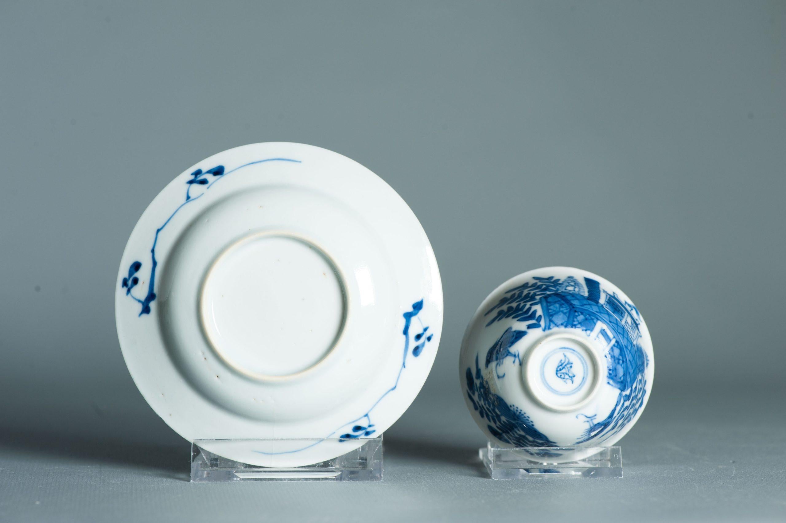 18th Century and Earlier Antique Kangxi Period Thinly potted Chinese porcelain Tea Set Cuckoo in the For Sale
