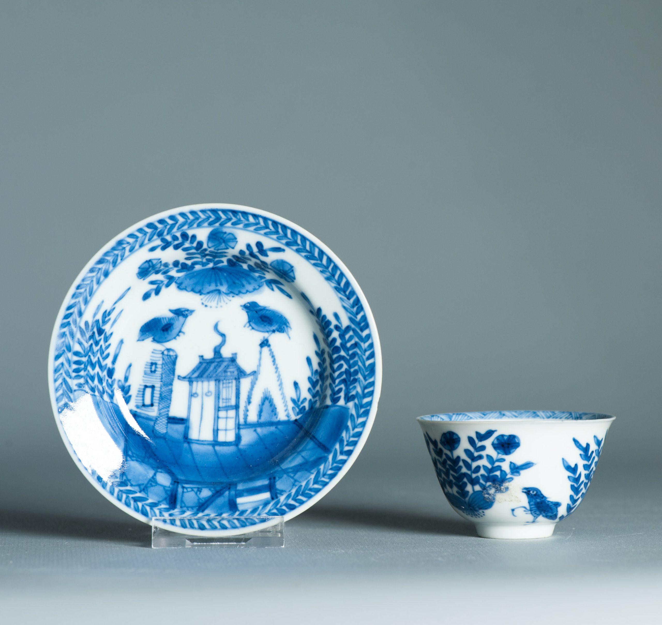 Antique Kangxi Period Thinly potted Chinese porcelain Tea Set Cuckoo in the For Sale 2