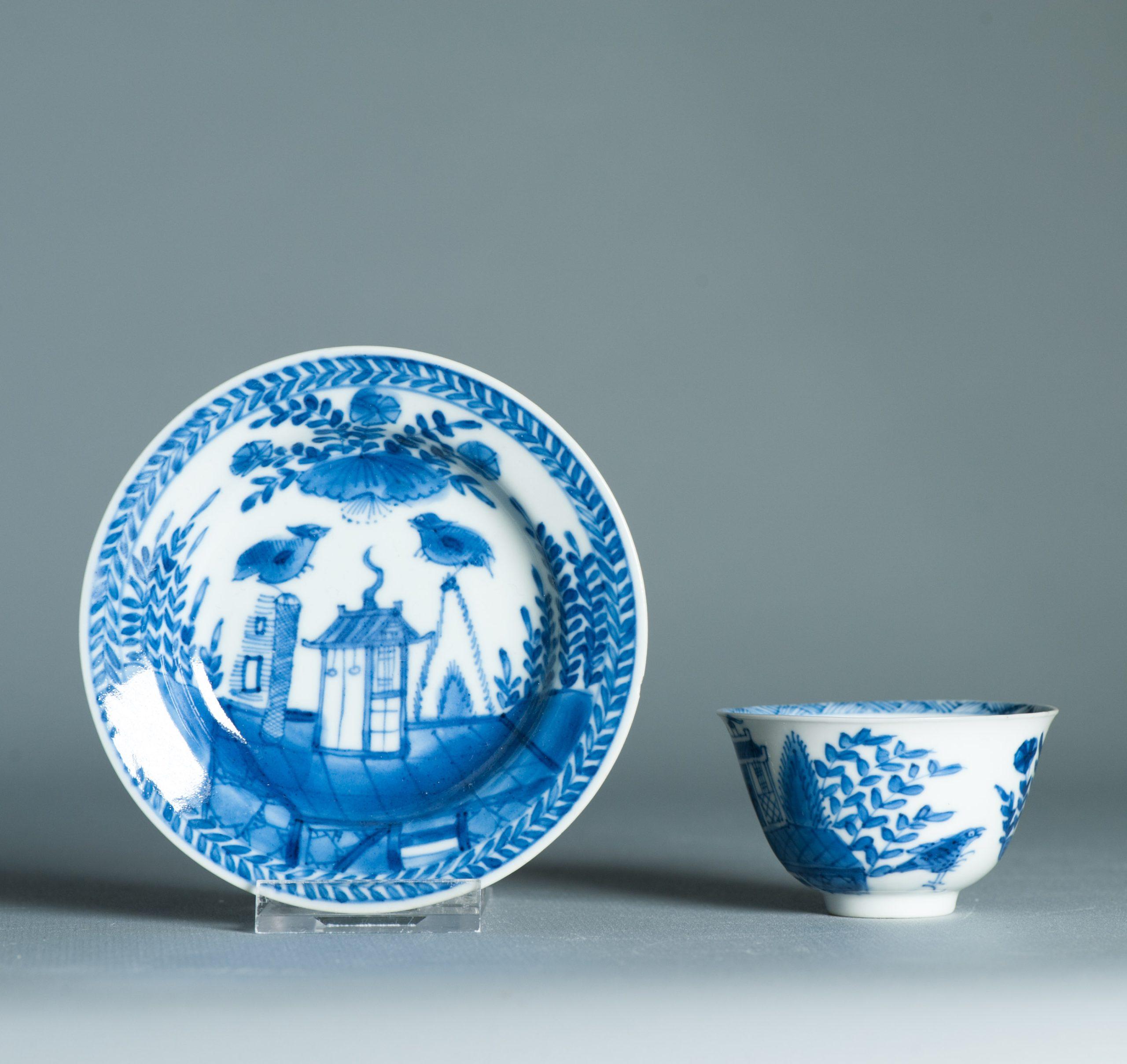 Antique Kangxi Period Thinly potted Chinese porcelain Tea Set Cuckoo in the For Sale 3