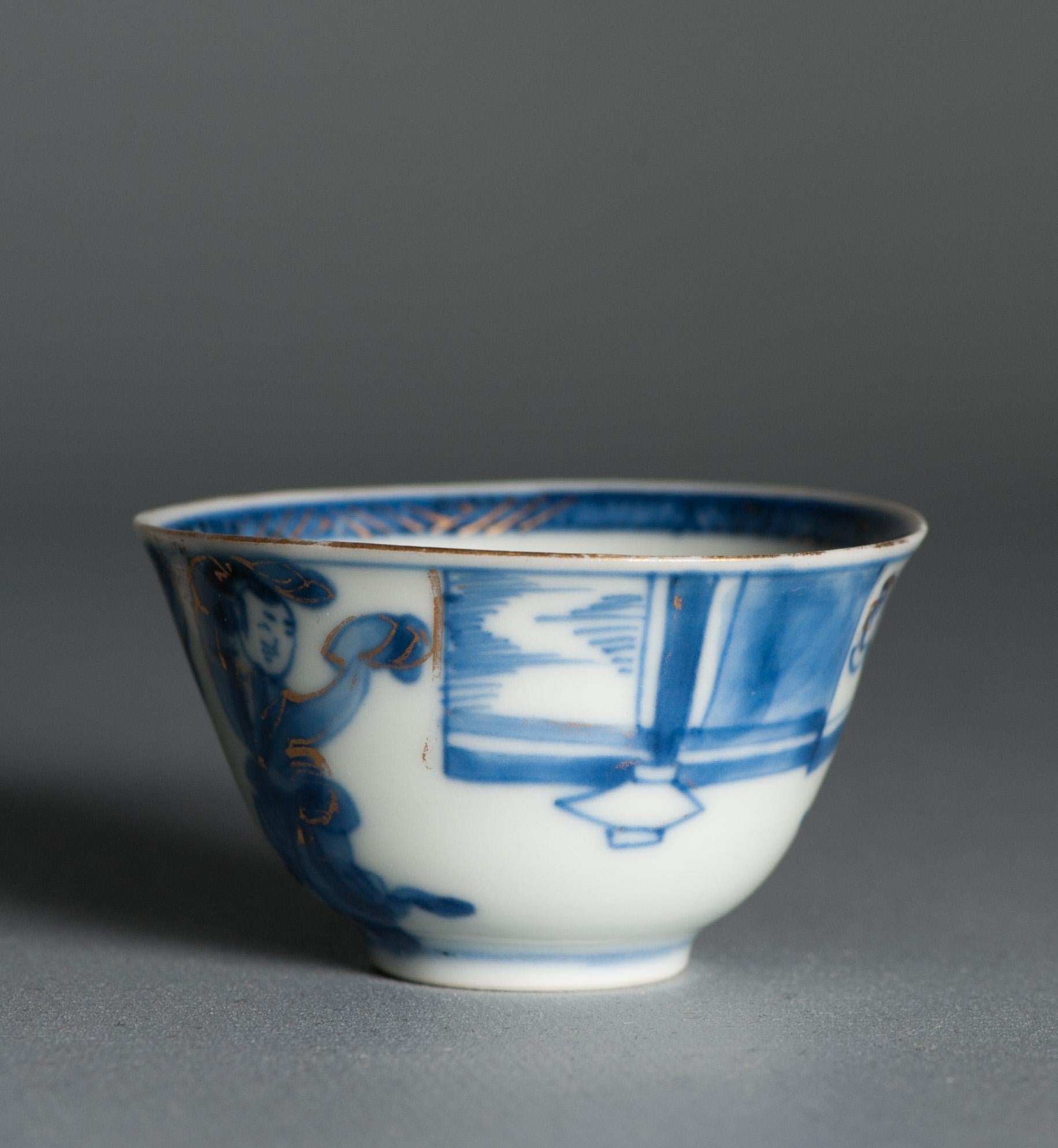 Antico set da tè in porcellana cinese del periodo Kangxi a vaso sottile Pagode figurata in vendita 10