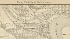 Antique Kansas City Map Wall Art – Missouri–Kansas Border, Rand McNally, ca.1888