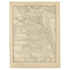 Antique Kansas City Map Wall Art – Missouri–Kansas Border, Rand McNally, ca.1888