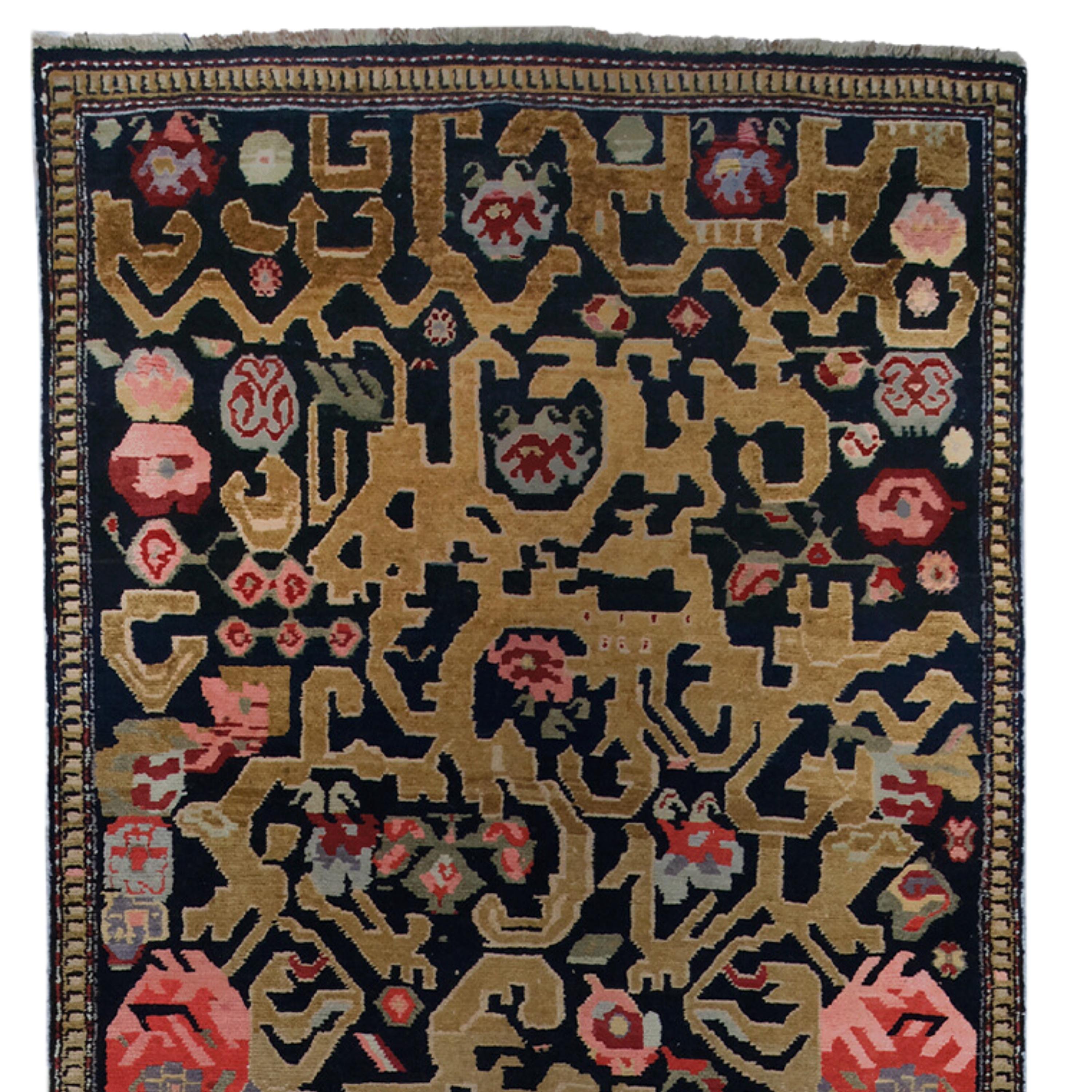 A Historical Artifact: 19th Century Caucasian Karabakh Road

If you want to add a historical and cultural artifact to your home, this antique runner is for you. This runner is a Caucasian-Karabakh runner from the 19th century. Karabakh is one of the