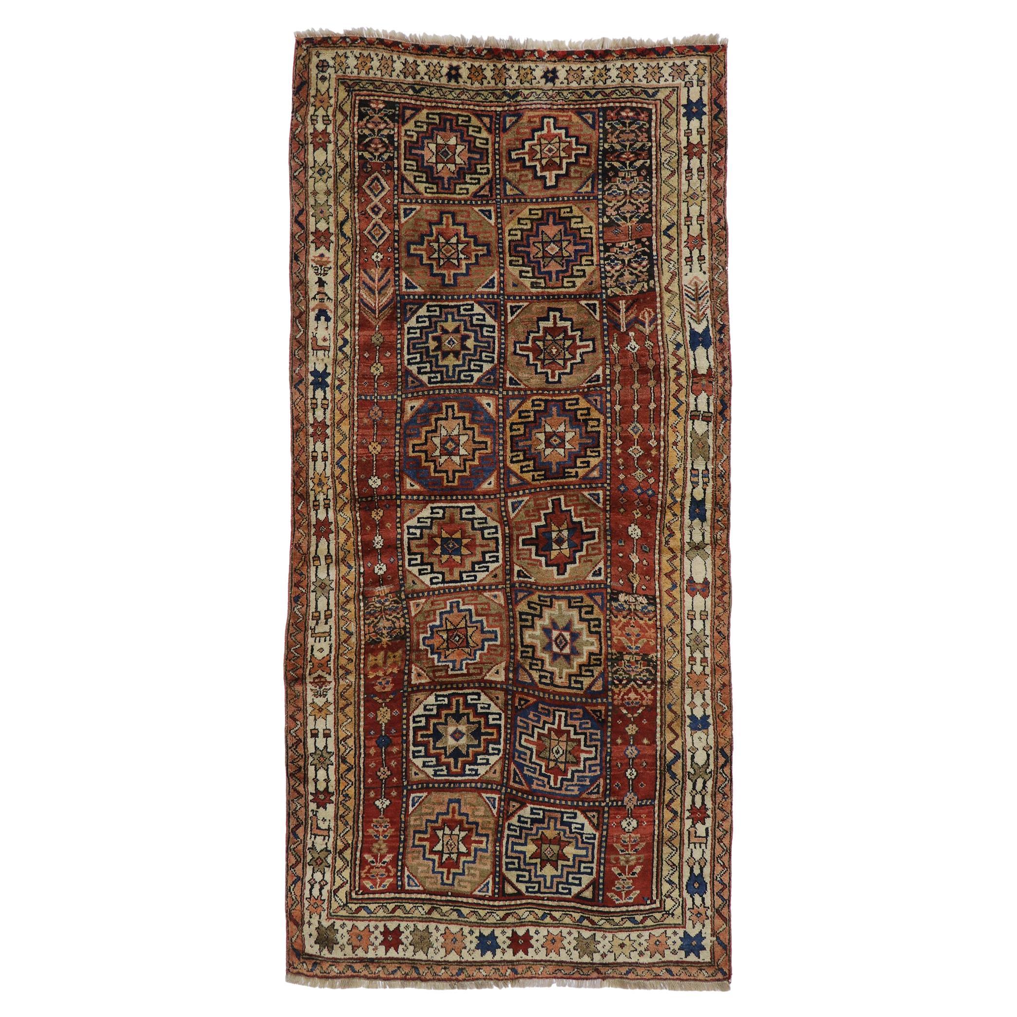 Antique Karabagh Azerbaijan Gallery Rug with Memling Guls For Sale