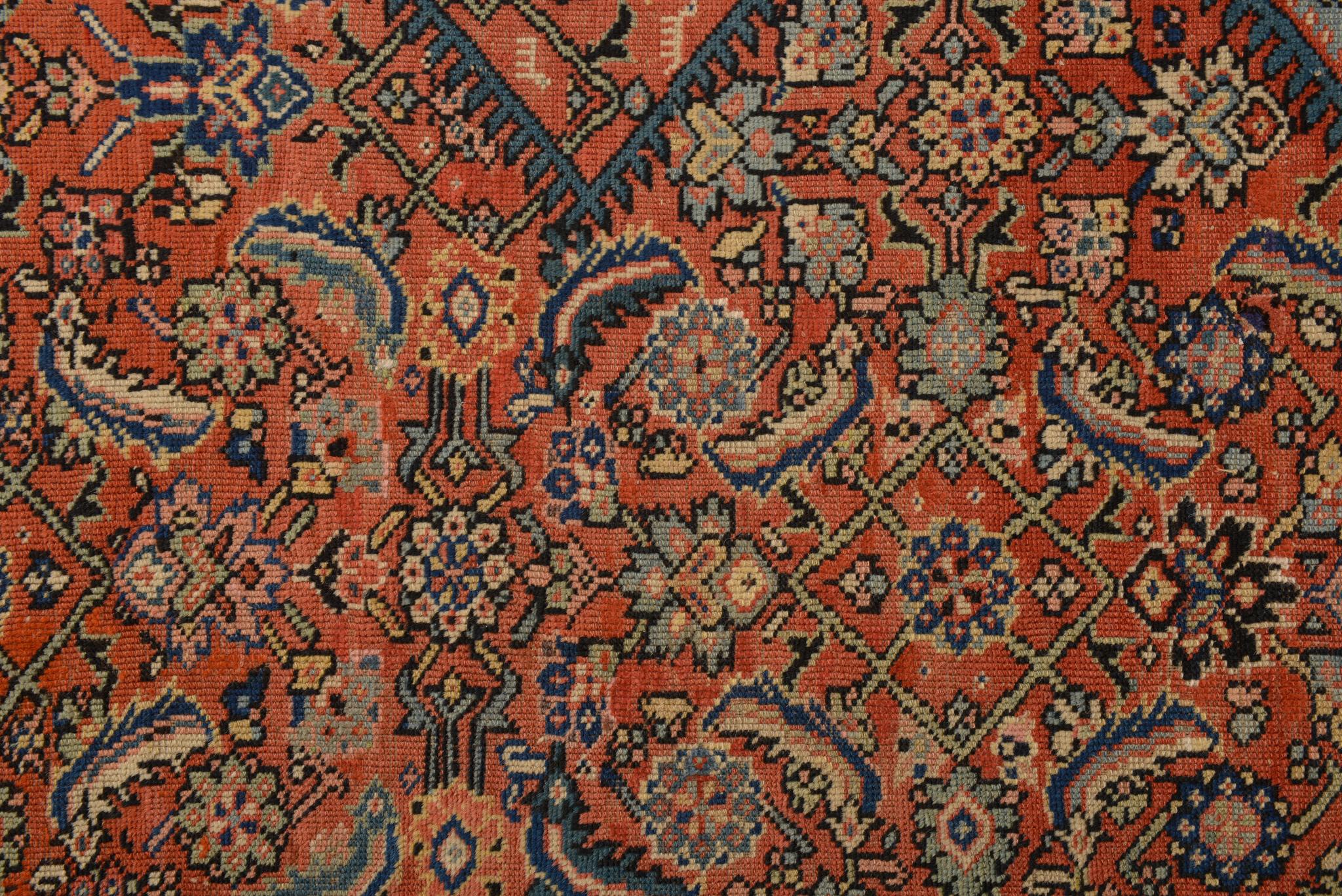 Hand-Knotted Antique Karabagh Carpet, Dated 1875 For Sale