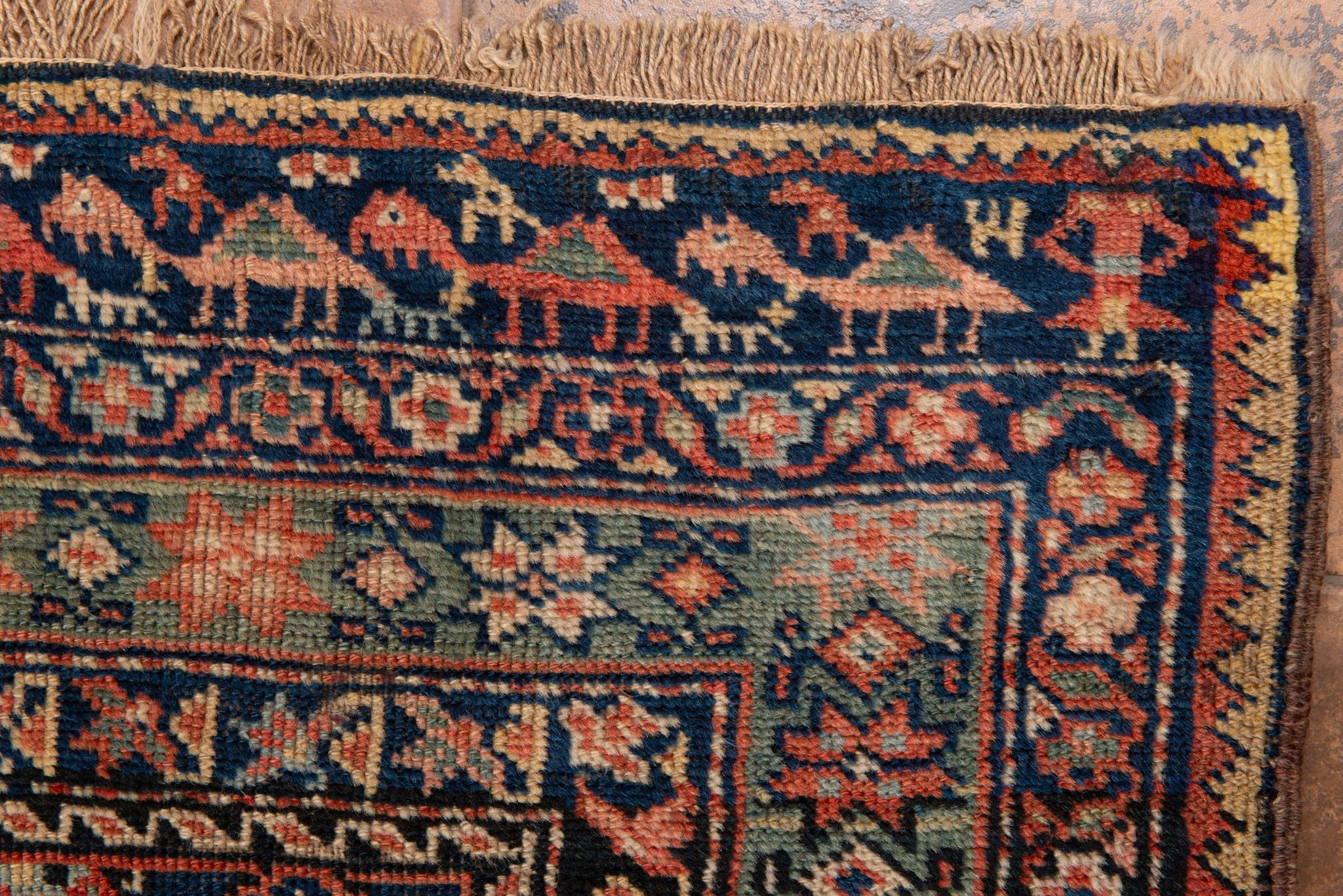 Antique Karabagh Carpet, Dated 1875 In Excellent Condition For Sale In Alessandria, Piemonte