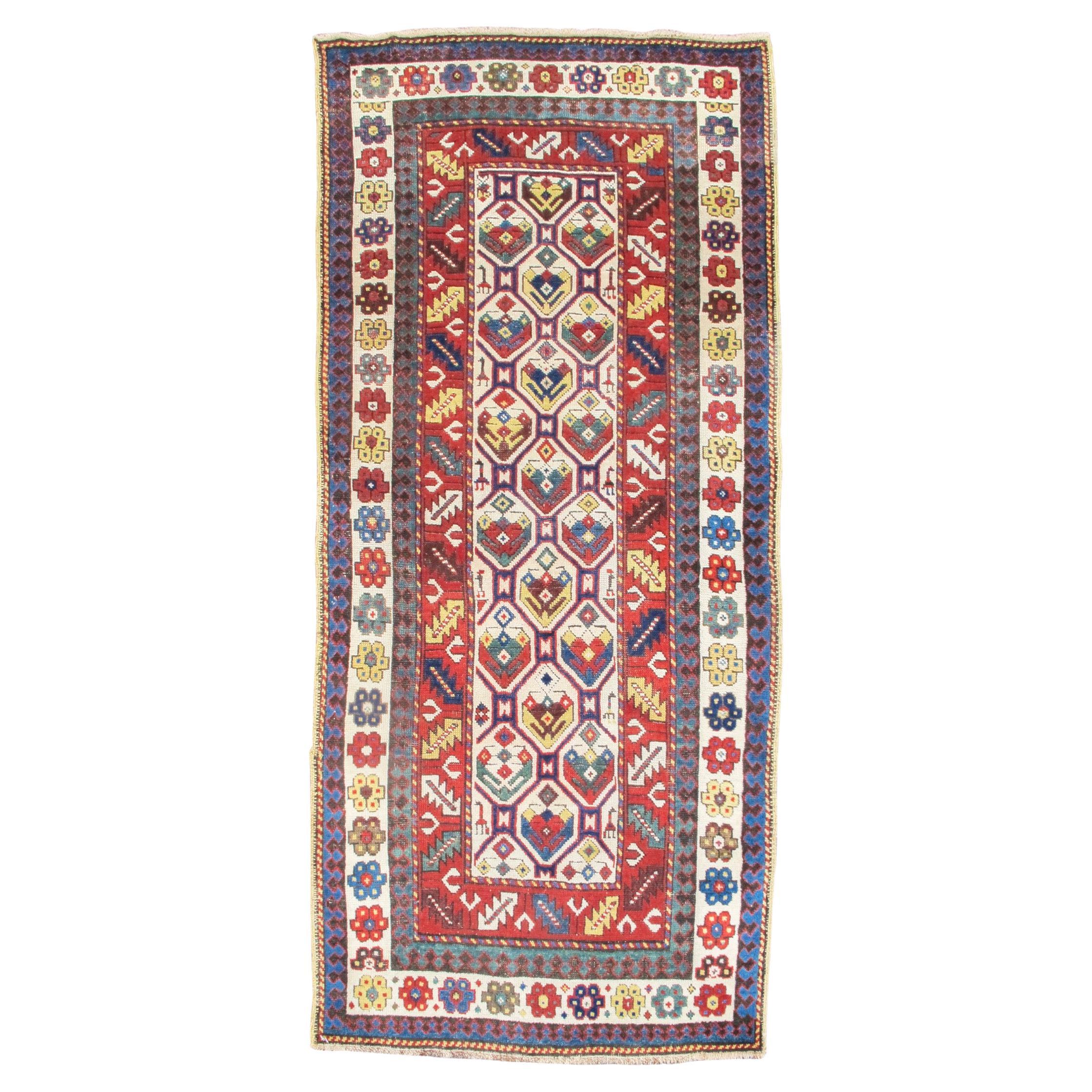 Antique Karabagh Caucasian Rug, Late 19th Century For Sale