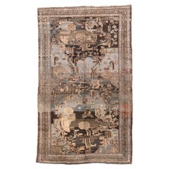Antique Karabagh Caucasian Rug with Chinese Art Deco Landscape Design