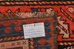 Antique Karabagh Caucasian Runner, Hand-Knotted Wool, 1930, 380x110 CM